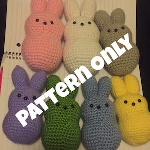 PATTERN ONLY!!! Peeps Bunny Crocheted Pattern