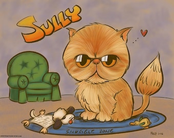 Digital Pet Caricature, Dog, Cat, One Pet Cartoon Sketch