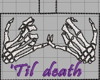 デジタルファイル 4x4 および 5x7 の死のタグとパッチの刺繍デザイン