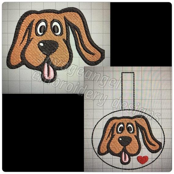 DIGITAL FILE 4x4 Dog Face Design and Tag - Etsy Israel