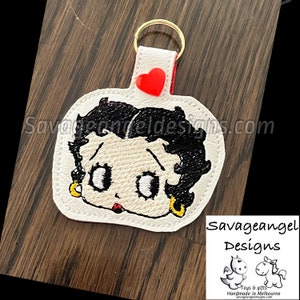 DIGITAL FILE 4x4 embroidery design boop betty tag stitch fill design