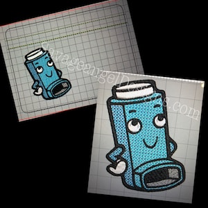 DIGITAL FILE for asthma inhaler bag and design 4x4 5x7