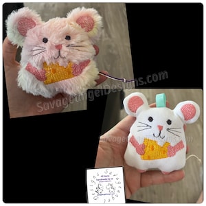 DIGITAL FILE mouse stuffie embroidery design 5x7 4x4 cute accessory