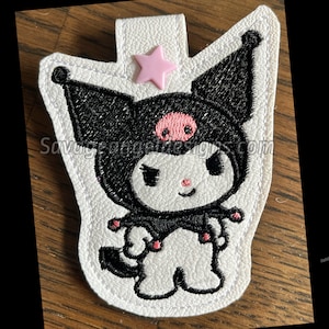 digital file - 4x4 embroidery design toy cat character bag tag
