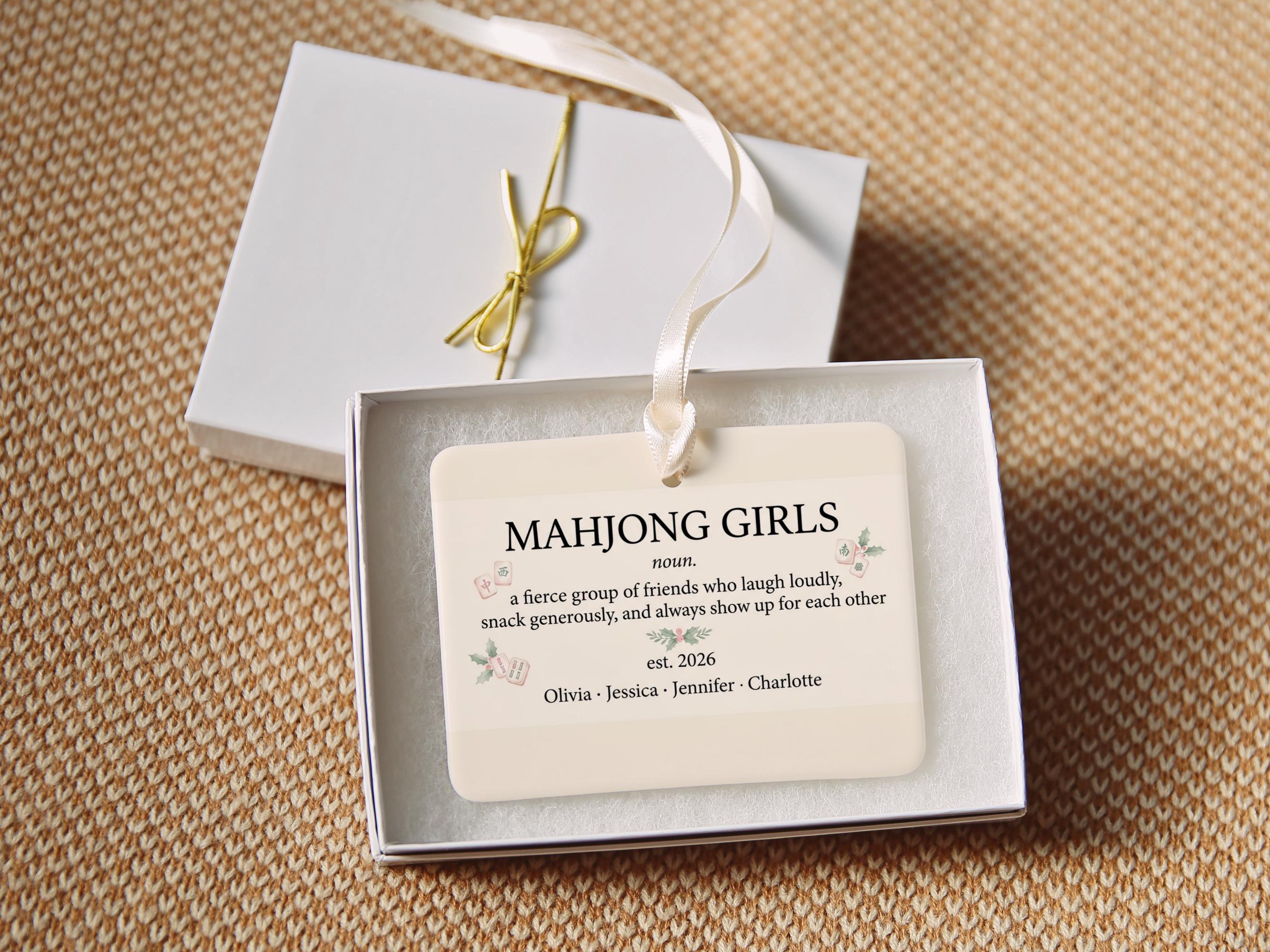 Mahjong Girls Ceramic Christmas Ornament 5