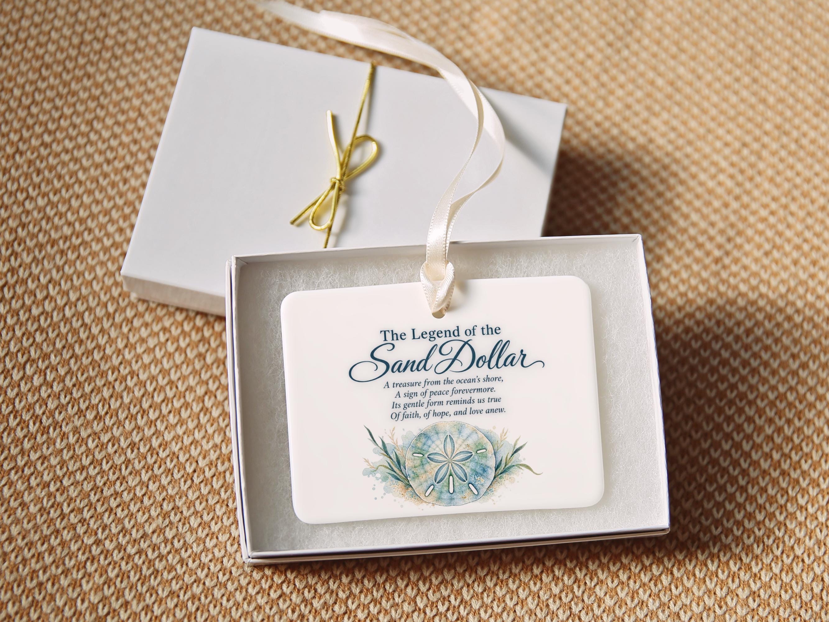 Sand Dollar Legend Poem Ceramic Christmas Ornament 6
