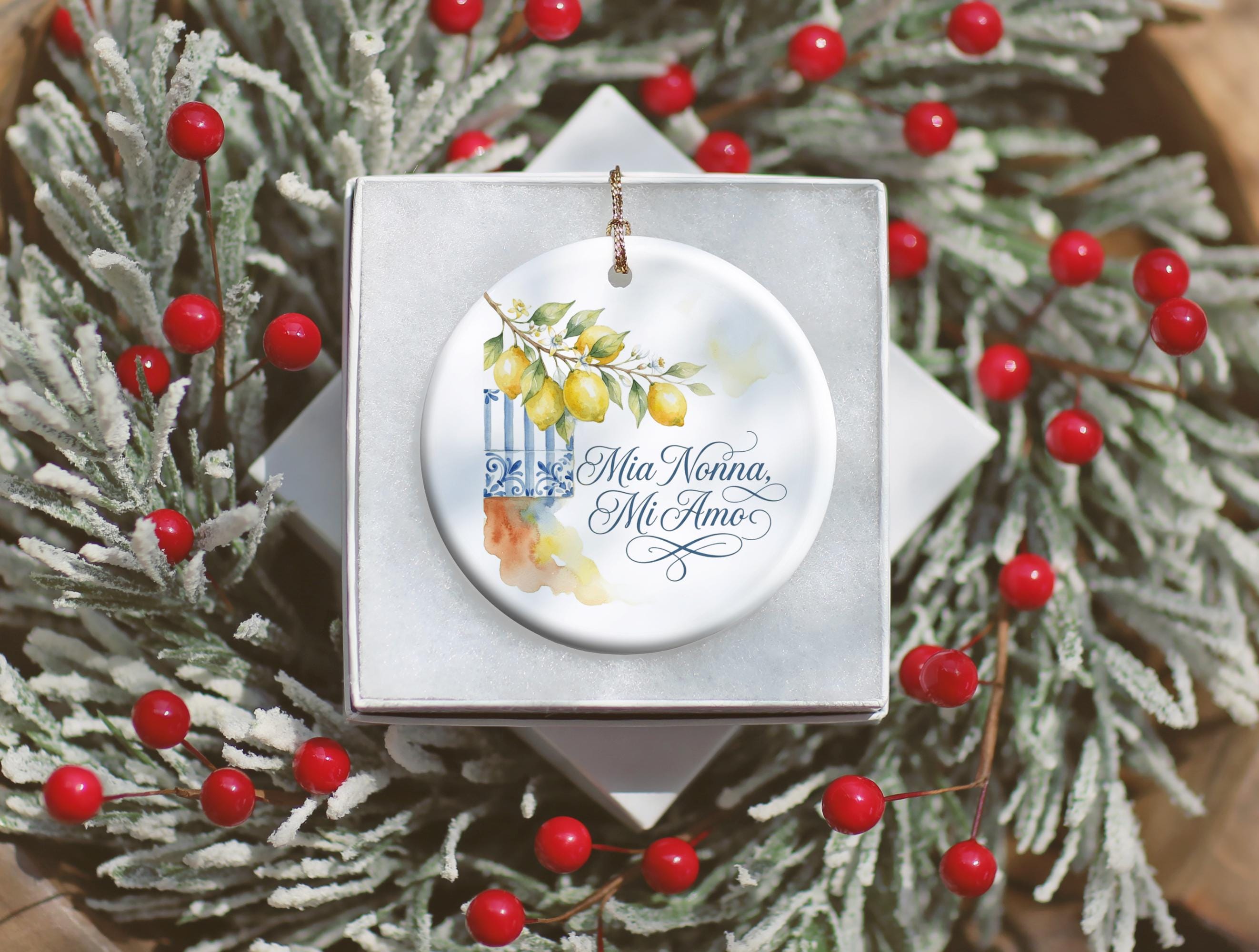 Mia Nonna Mi Amo Ceramic Christmas Ornament 2