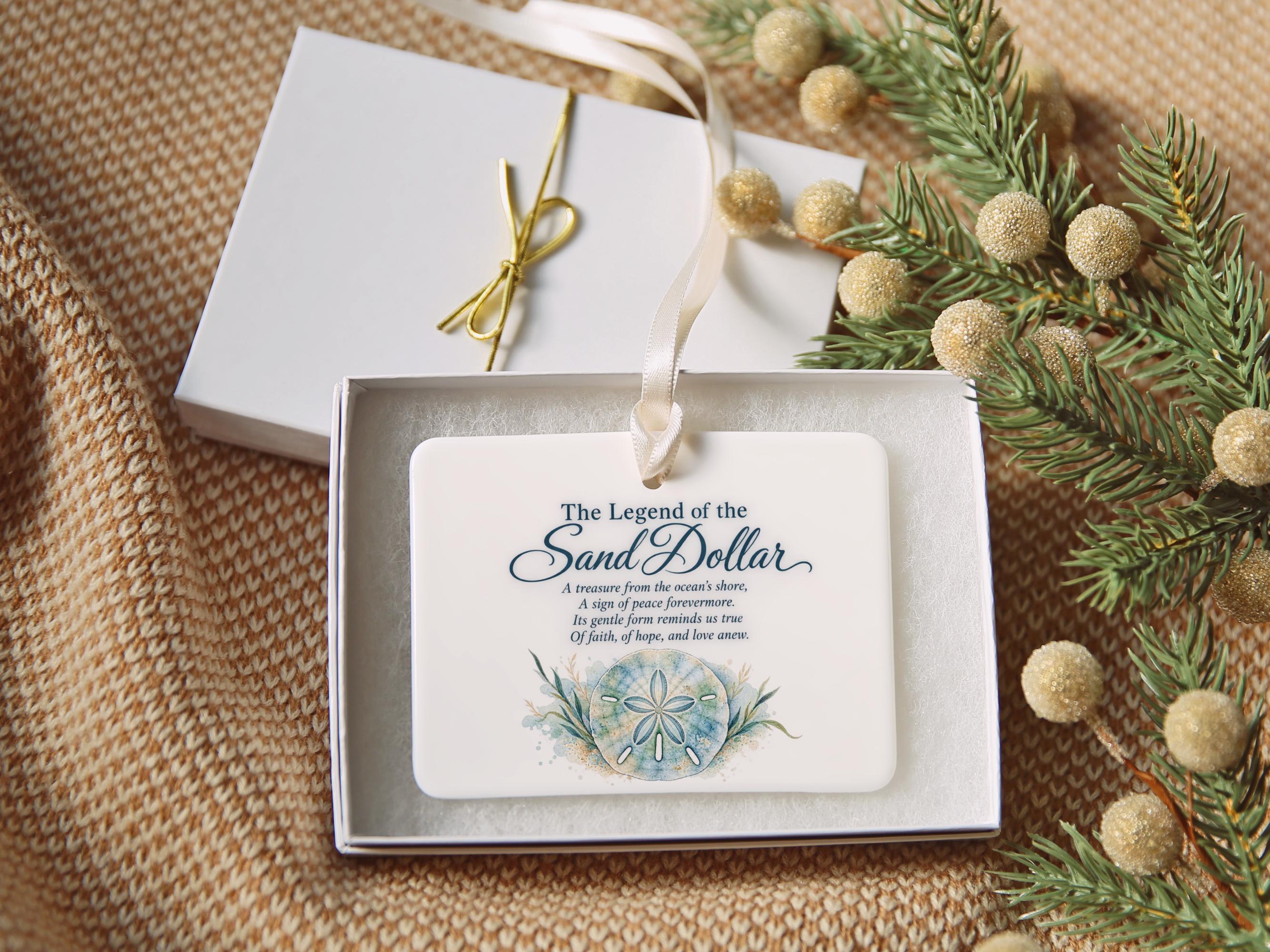 Sand Dollar Legend Poem Ceramic Christmas Ornament 2