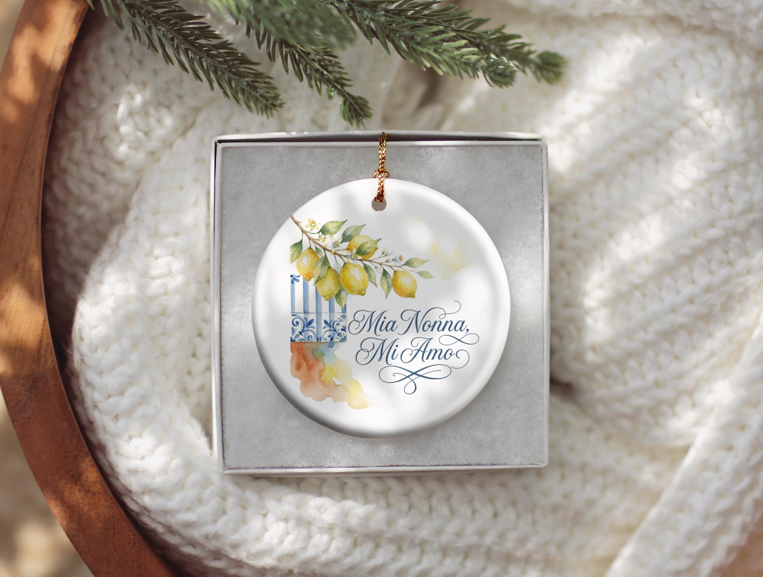 Mia Nonna Mi Amo Ceramic Christmas Ornament 5