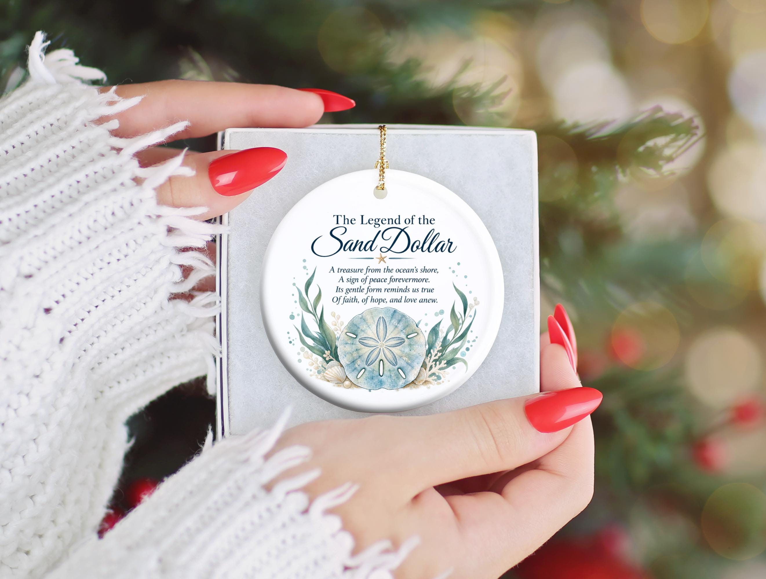 Sand Dollar Ceramic Christmas Ornament 2