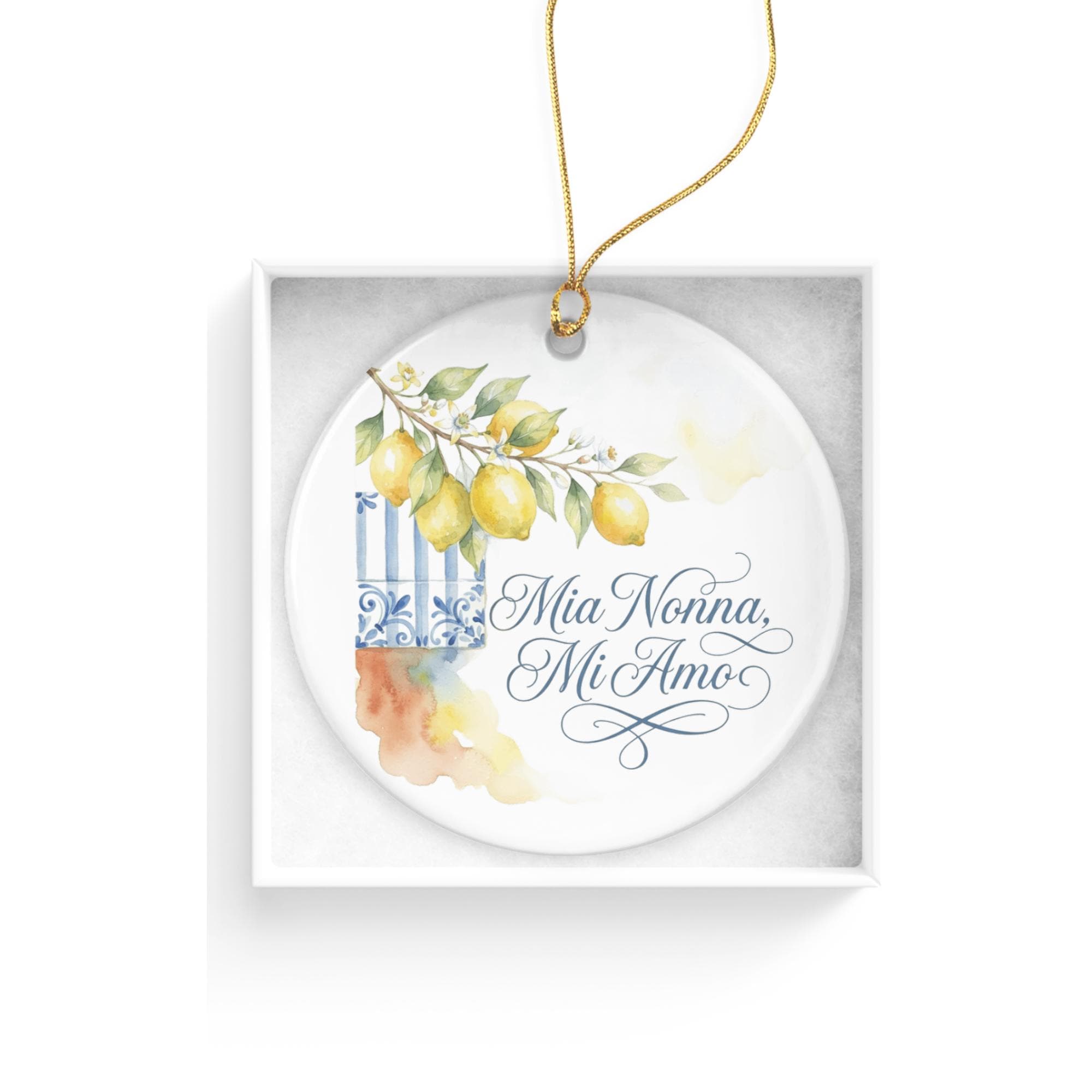 Mia Nonna Mi Amo Ornament, Italian Grandma Christmas Ornament, Personalized Nonna Keepsake, Amalfi Lemon Holiday Decor, Family Gift