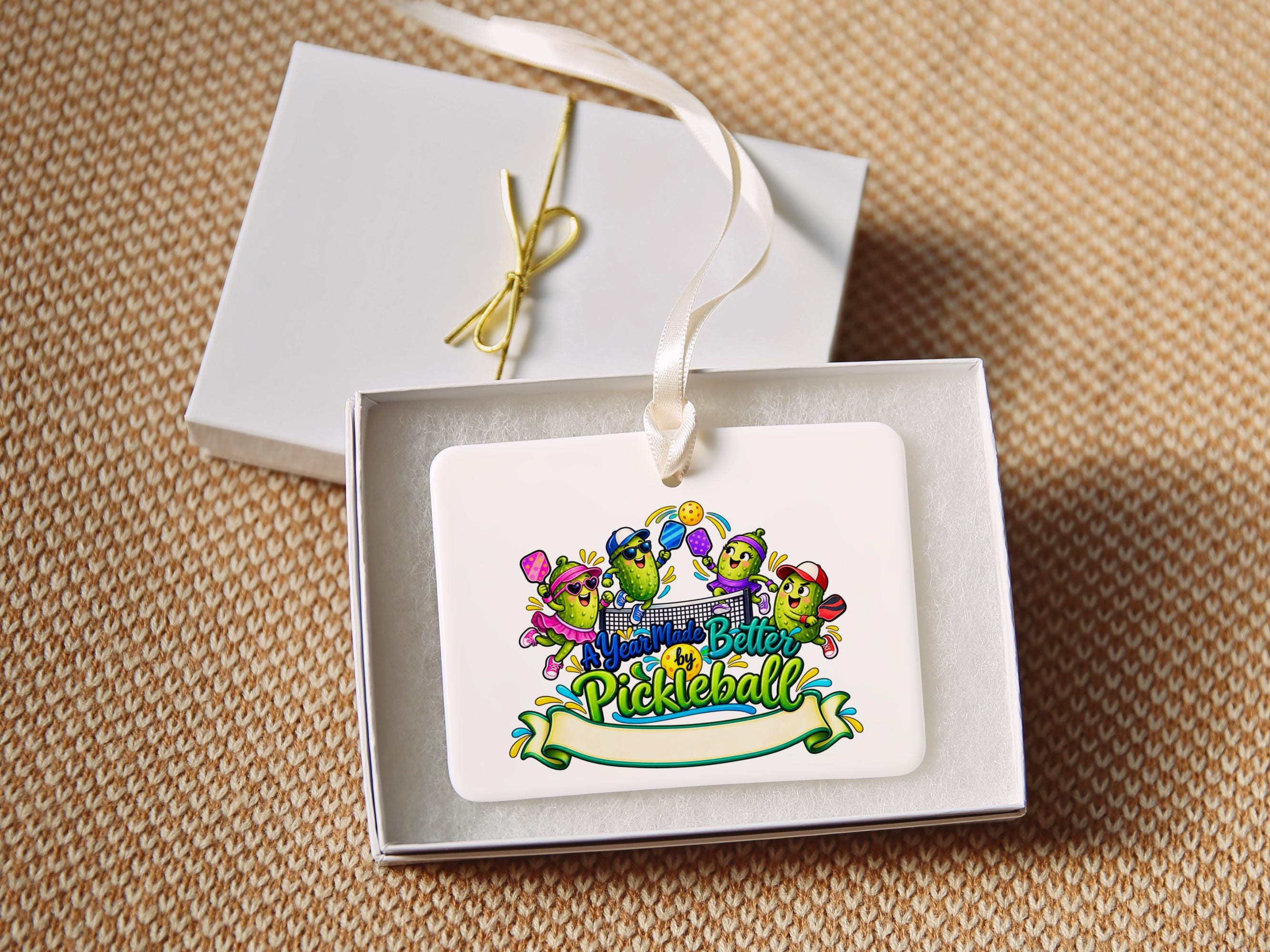 Pickleball Ceramic Christmas Ornament 4
