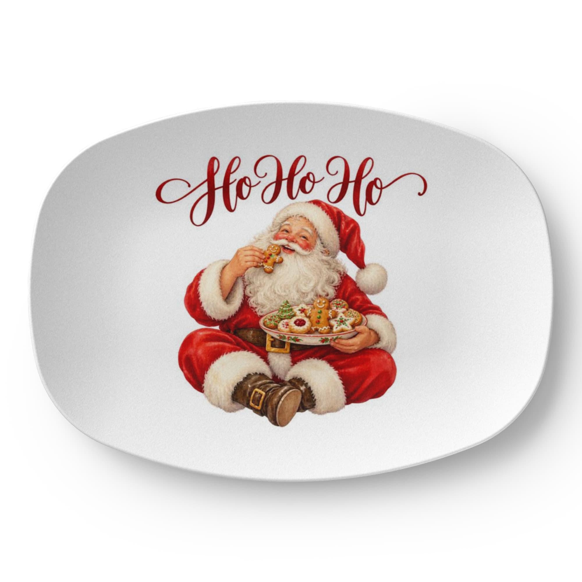 Custom Santa Cookie Christmas Platter, 10x14 Oval 2