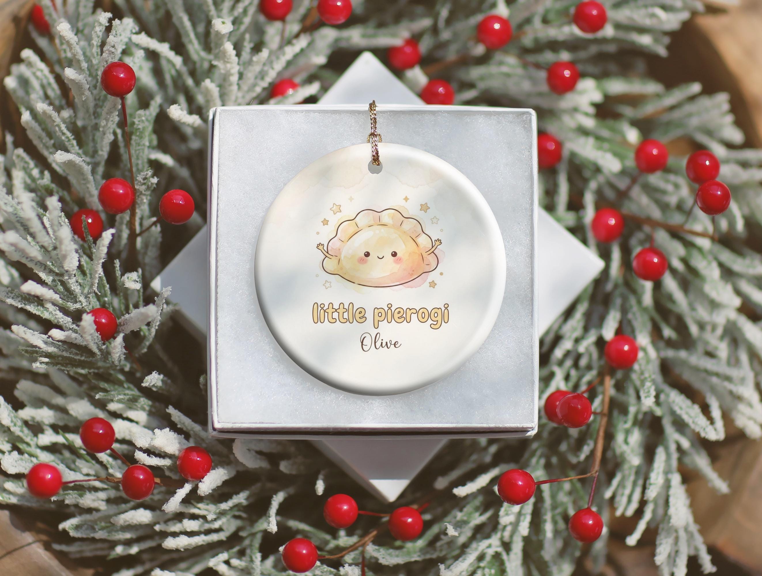 Little Pierogi Ceramic Christmas Ornament 5