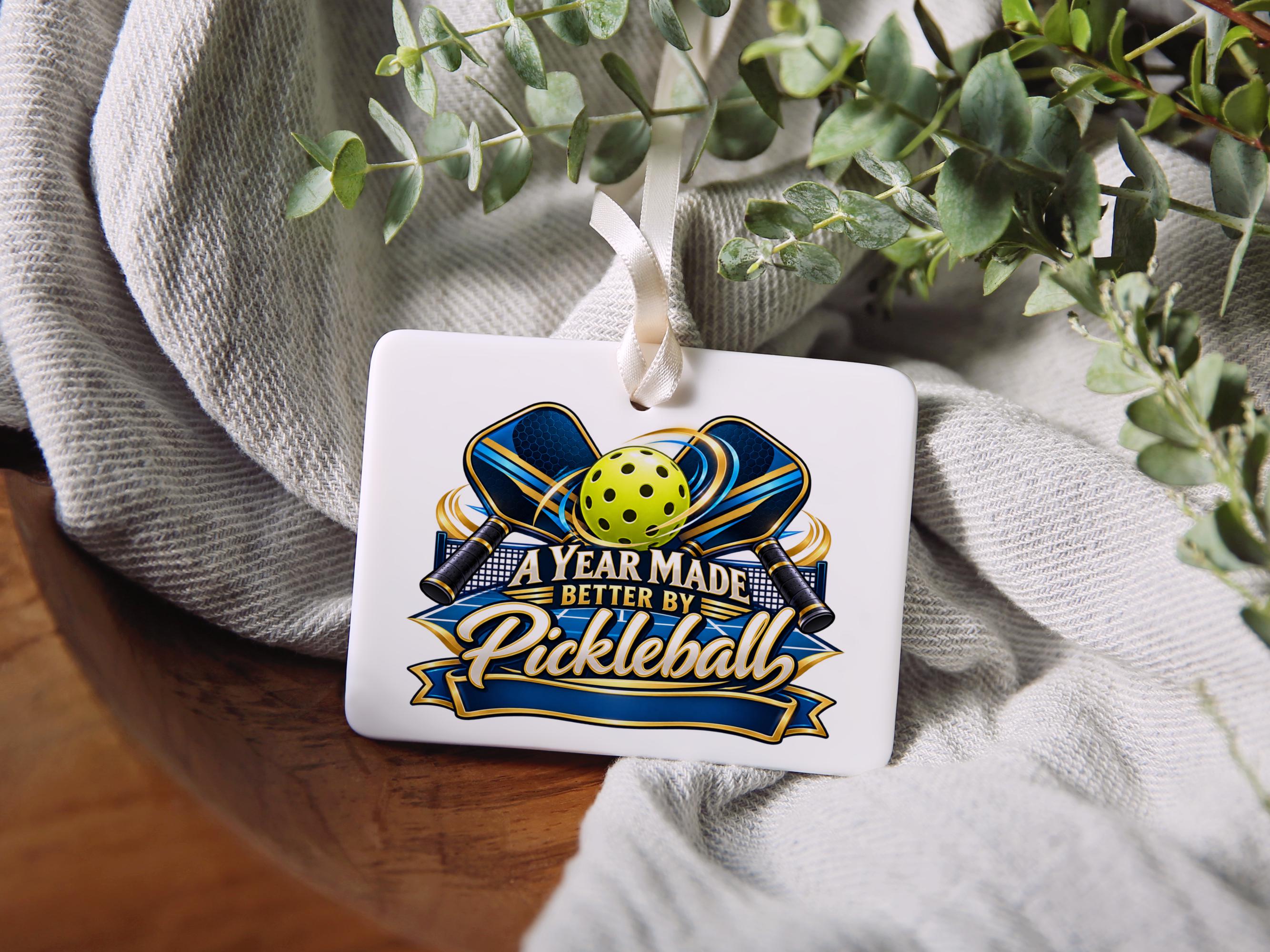 Copy Pickleball Ornament, Pickleball Team Christmas Gift, A Year Made Better by Pickleball  Keepsake Holiday Gift boxed, | Custom options 2