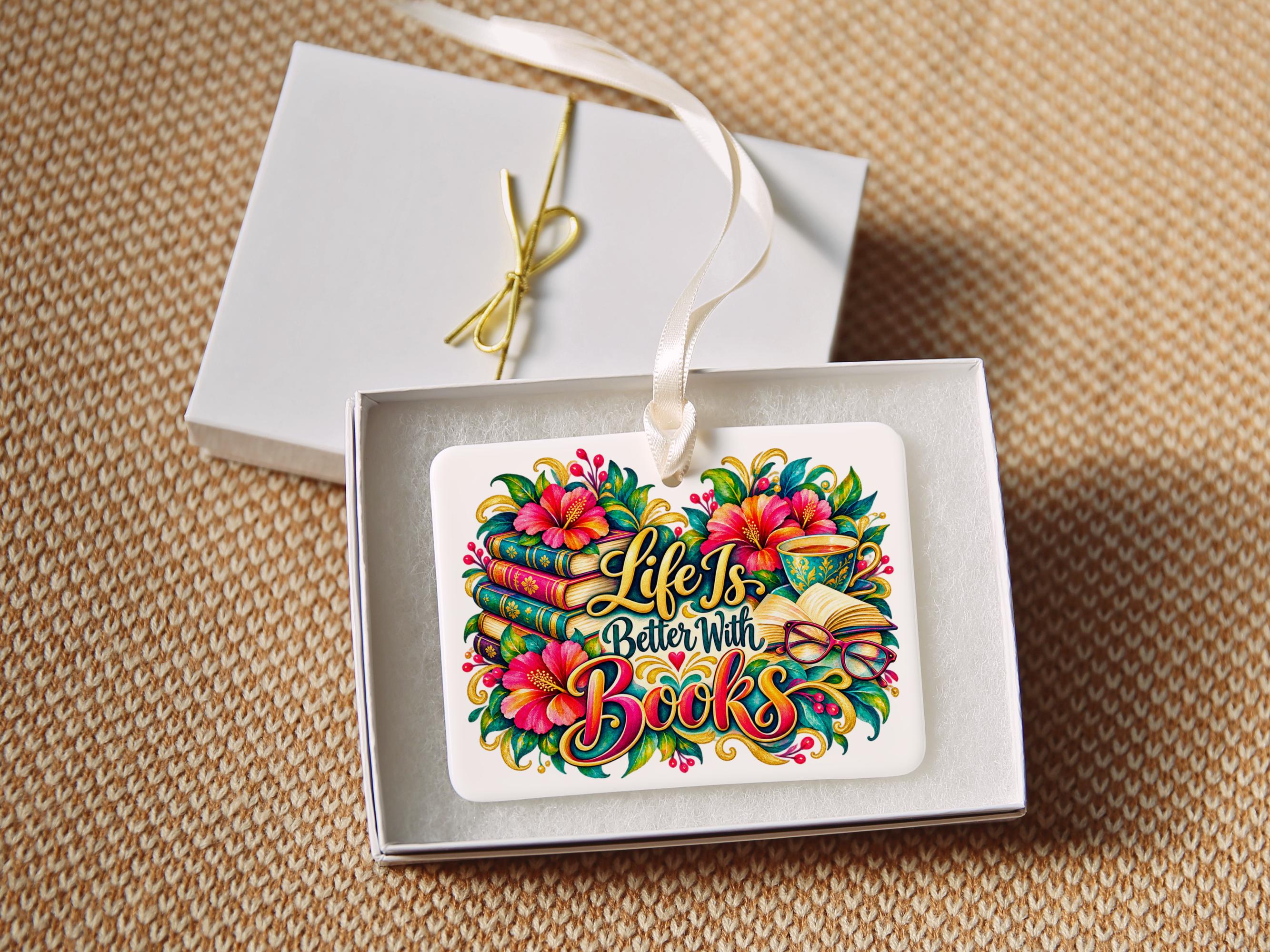 Book Lover Ceramic Christmas Ornament 6