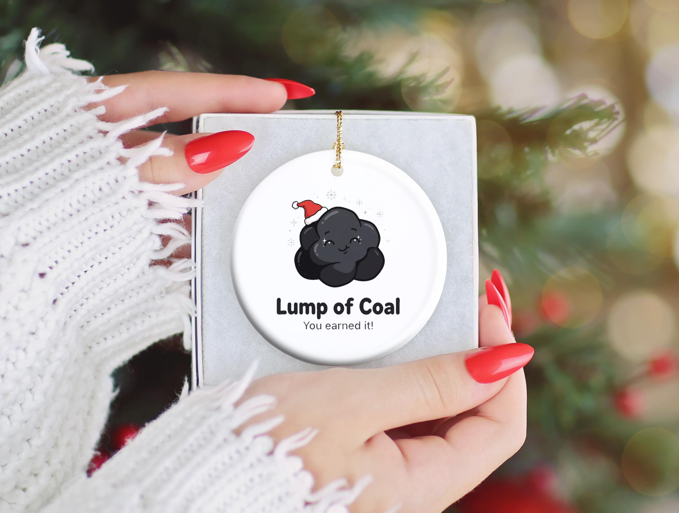 Funny Lump of Coal Ceramic Christmas Ornament 6