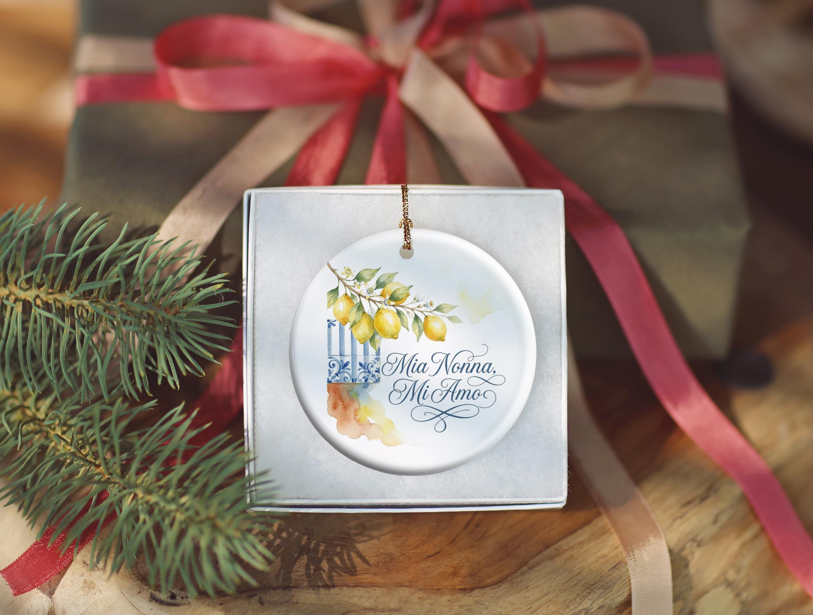 Mia Nonna Mi Amo Ceramic Christmas Ornament 3