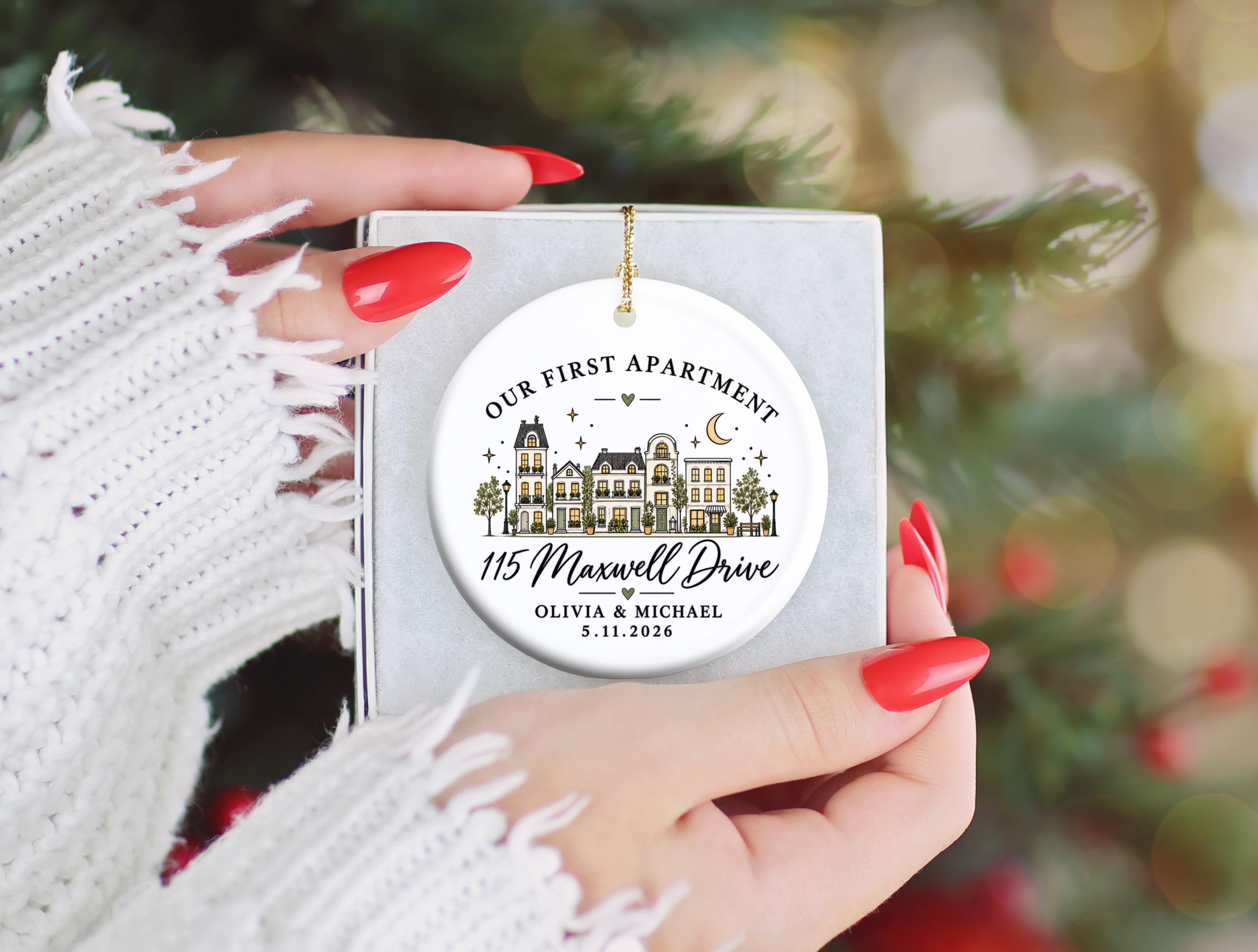 Our First Apartment Ornament, New Home Keepsake, Personalized Couple Ornament, Housewarming Gift, Custom Address Christmas Decor 2026 6