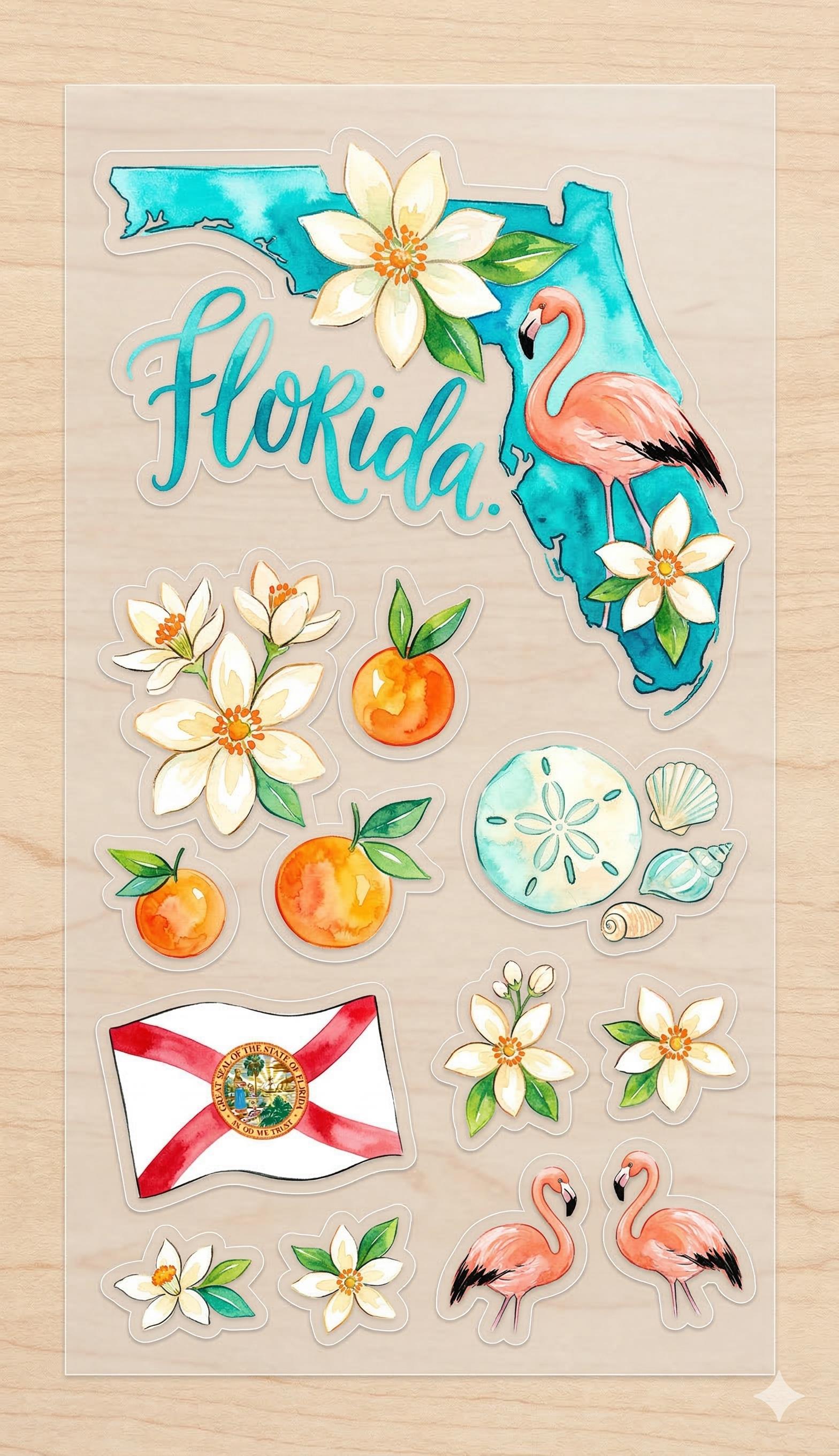 Celebrate USA America 250 Watercolor Sticker Set 5