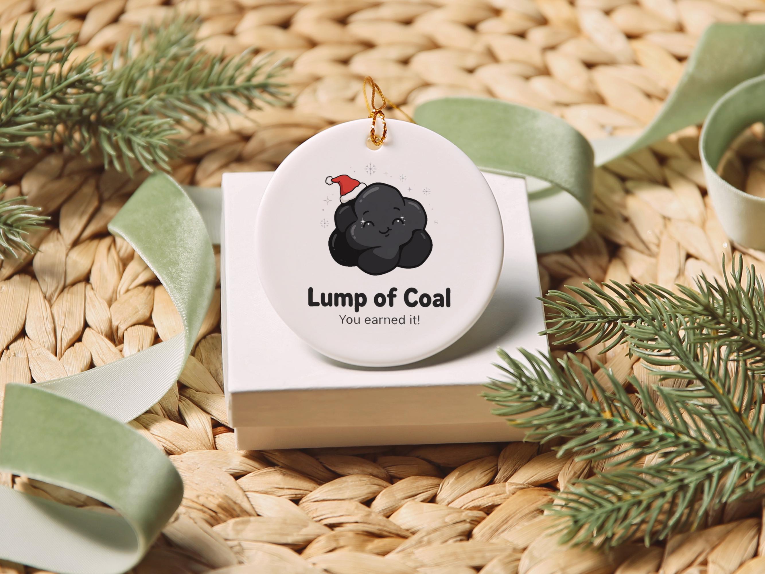 Funny Lump of Coal Ceramic Christmas Ornament 3