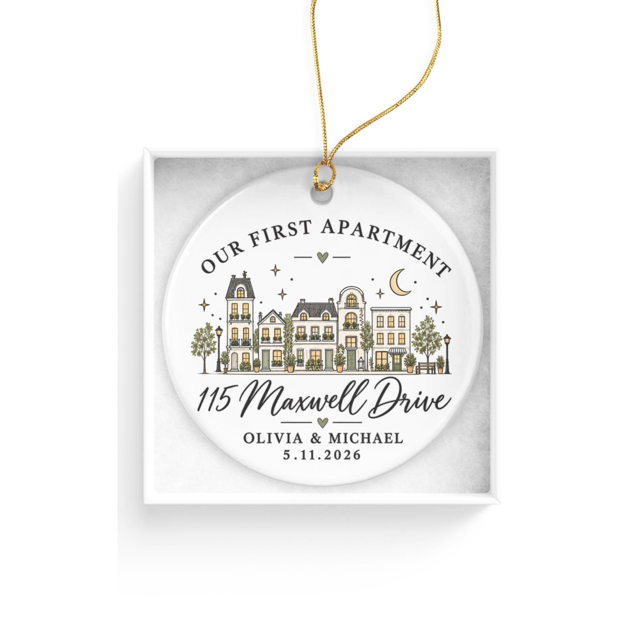 Our First Apartment Ornament, New Home Keepsake, Personalized Couple Ornament, Housewarming Gift, Custom Address Christmas Decor 2026 4