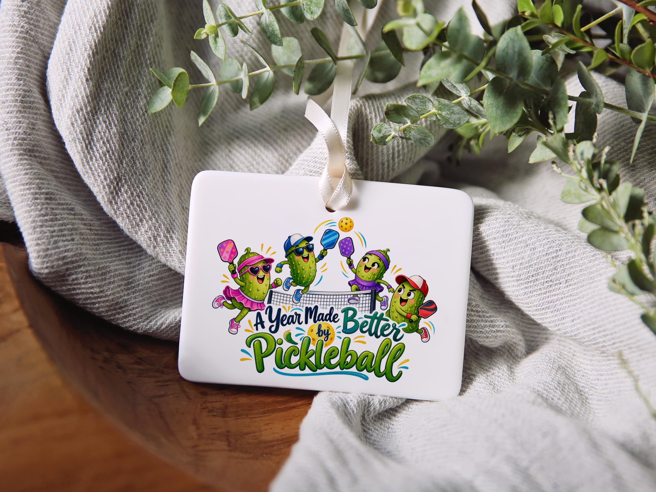 Pickleball Ceramic Christmas Ornament 3