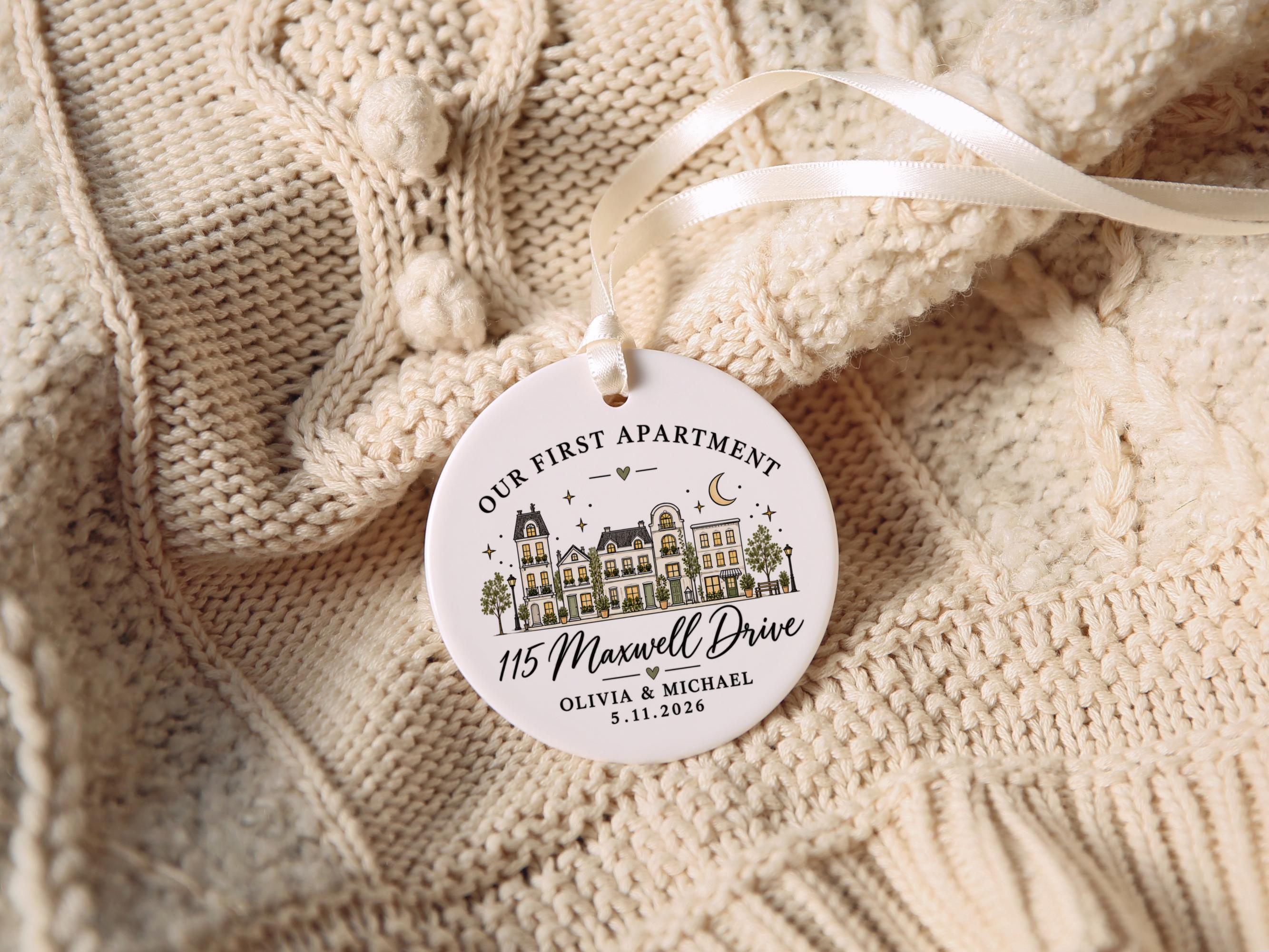 Our First Apartment Ornament, New Home Keepsake, Personalized Couple Ornament, Housewarming Gift, Custom Address Christmas Decor 2026 5