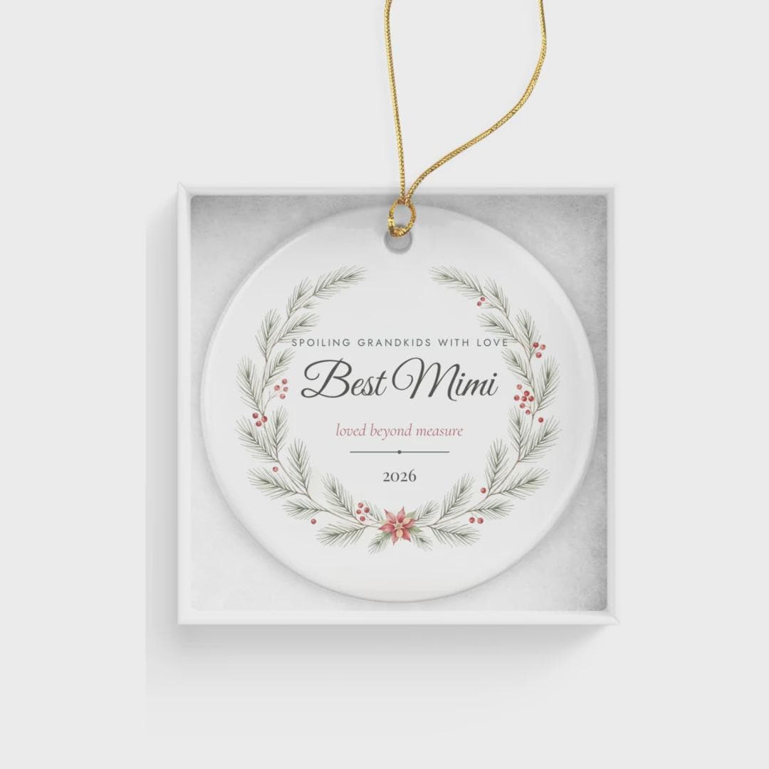 Best Mimi Ornament, Mimi Christmas Gift from Grandkids, Grandma Ornament 2026, Spoiling Grandkids