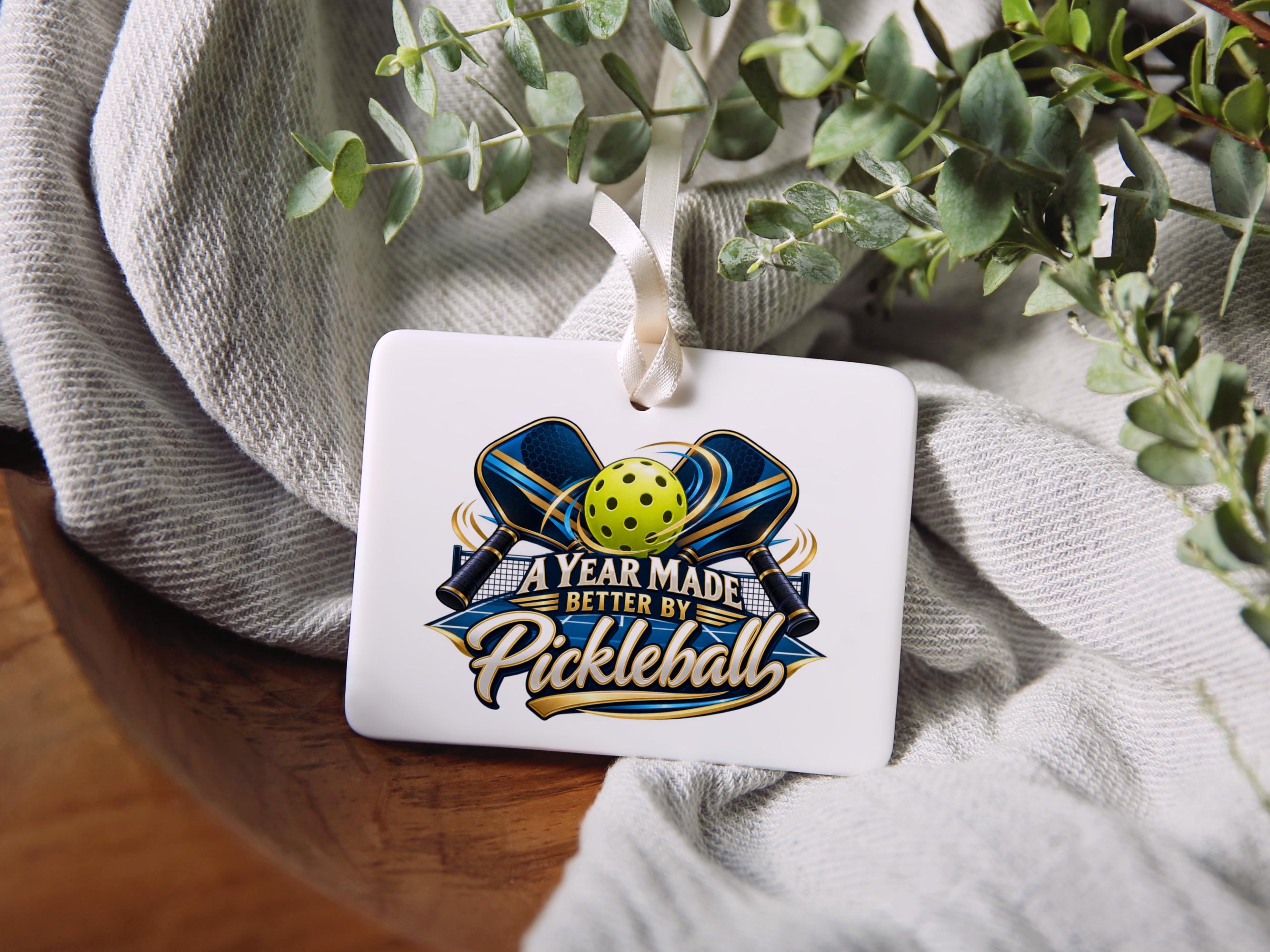 Copy Pickleball Ornament, Pickleball Team Christmas Gift, A Year Made Better by Pickleball  Keepsake Holiday Gift boxed, | Custom options 3