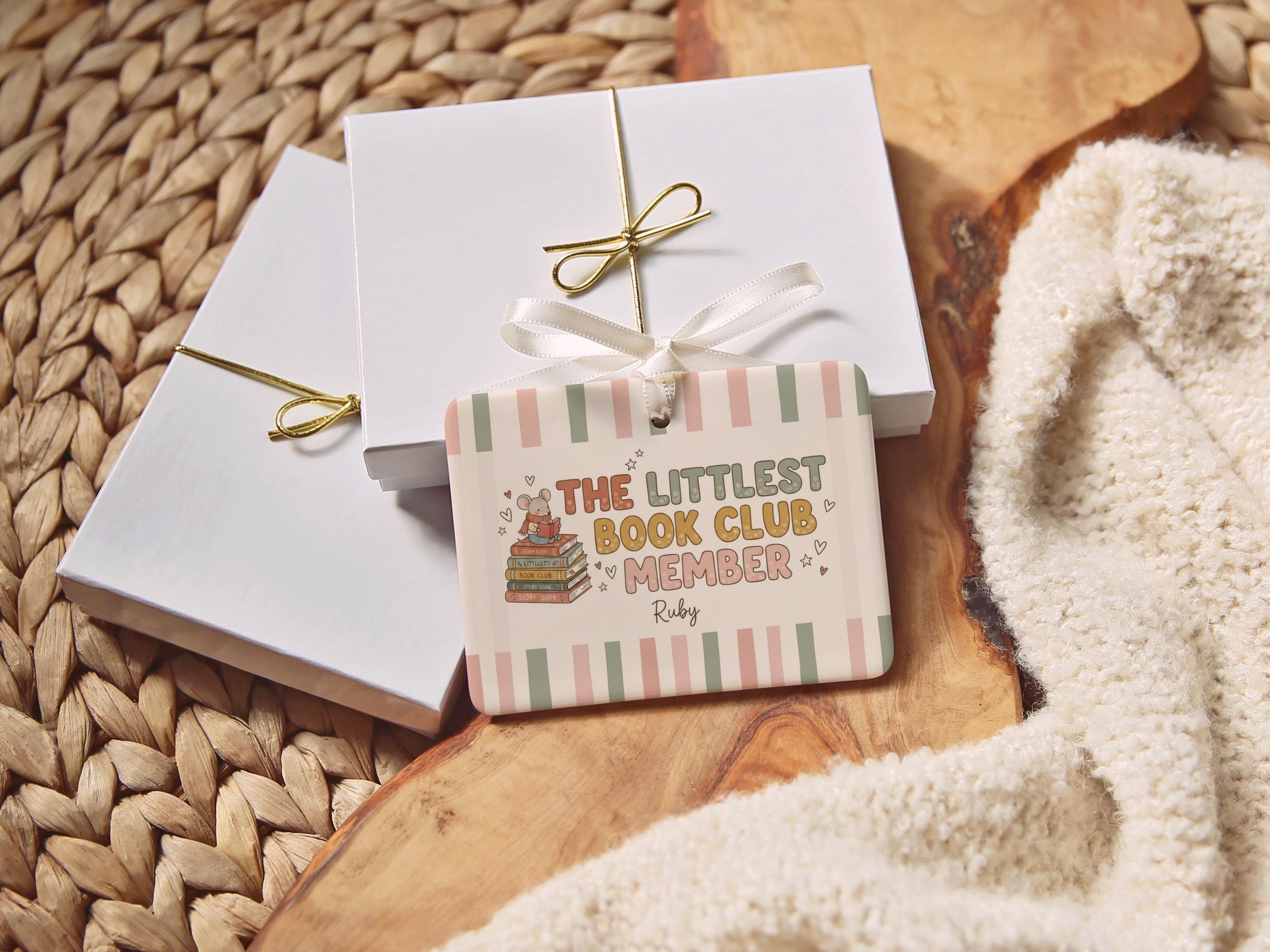 Personalized Little Book Club Member Ceramic Ornament 5