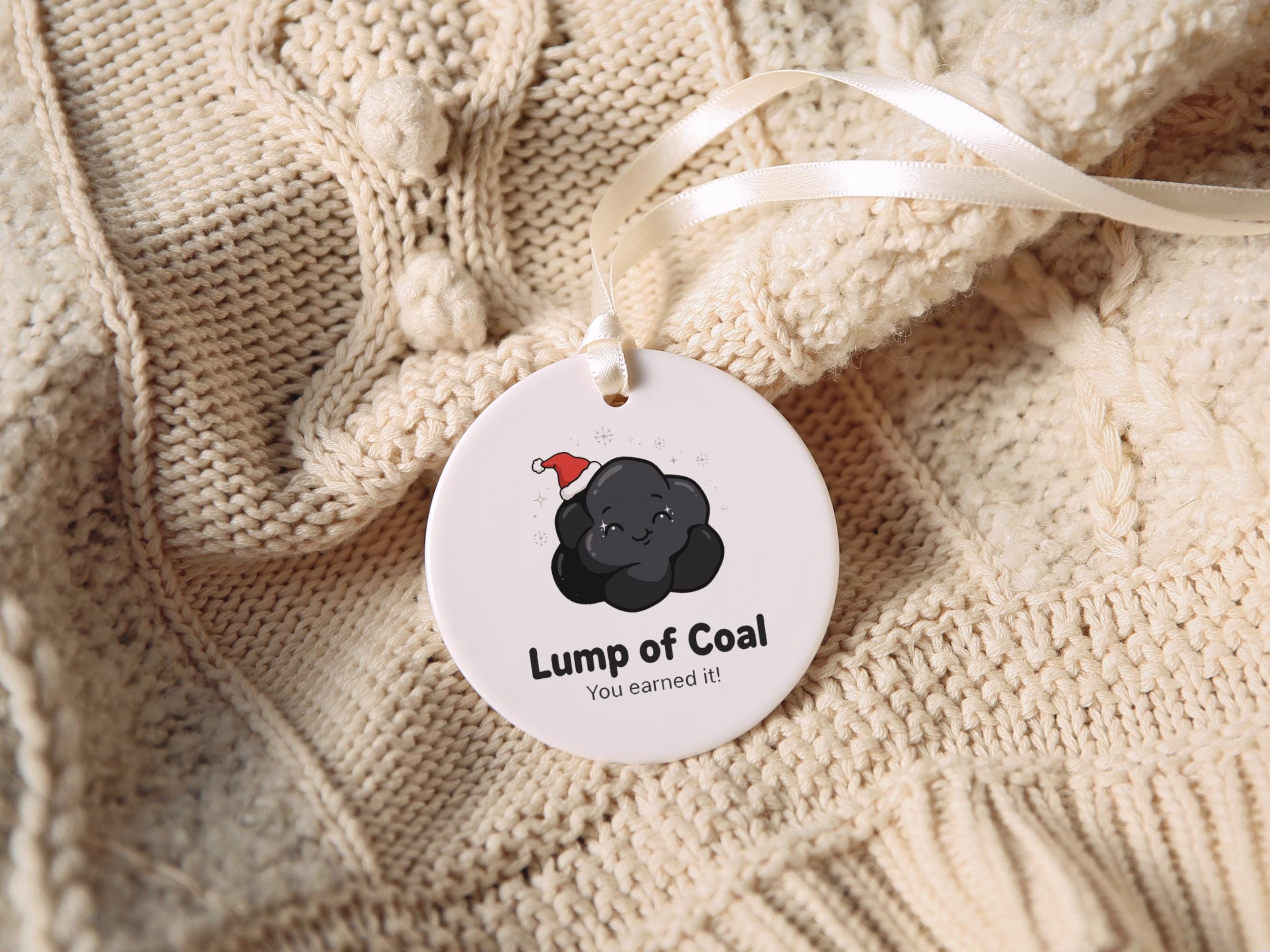 Funny Lump of Coal Ceramic Christmas Ornament 5