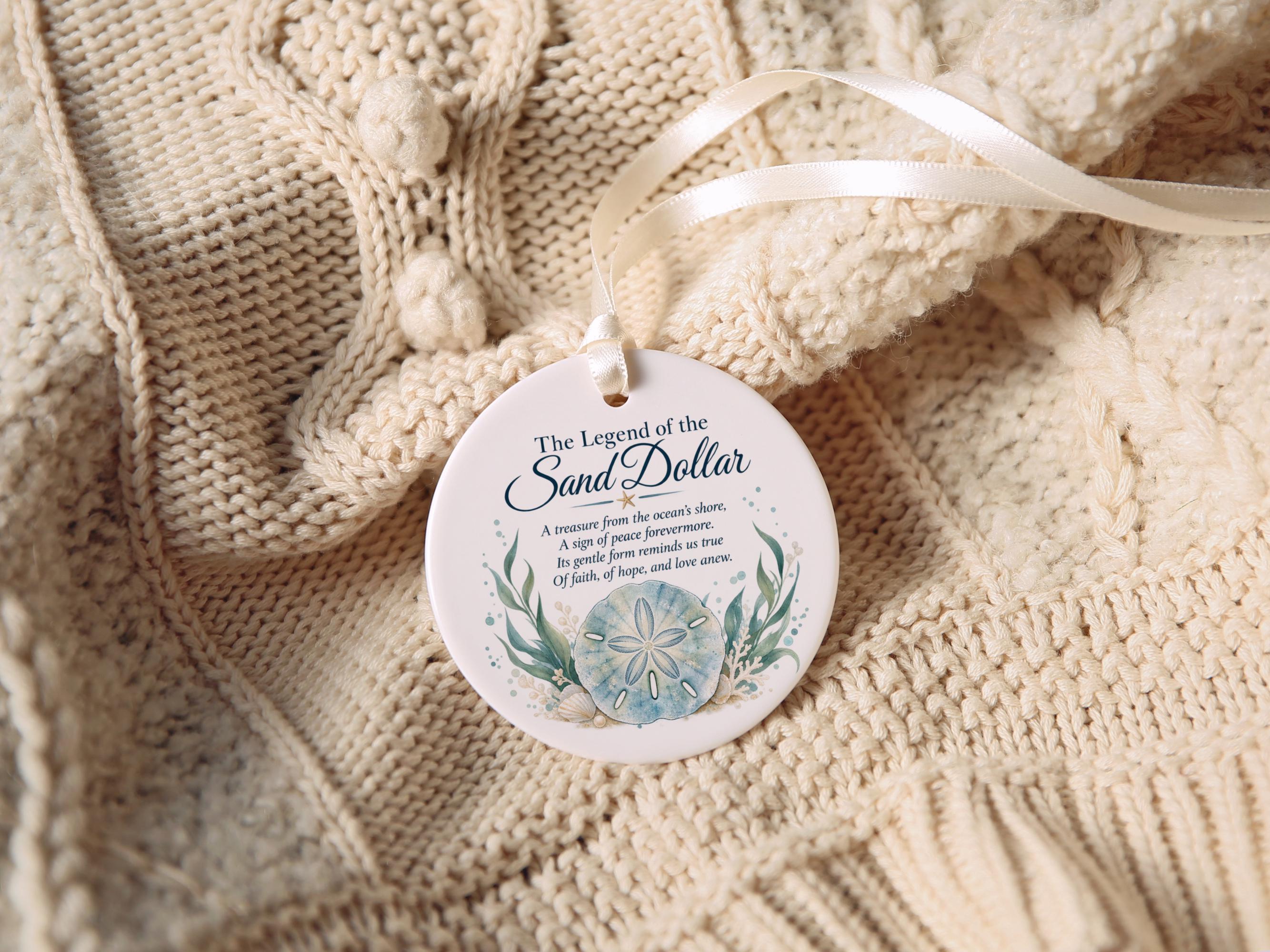 Sand Dollar Ceramic Christmas Ornament 6
