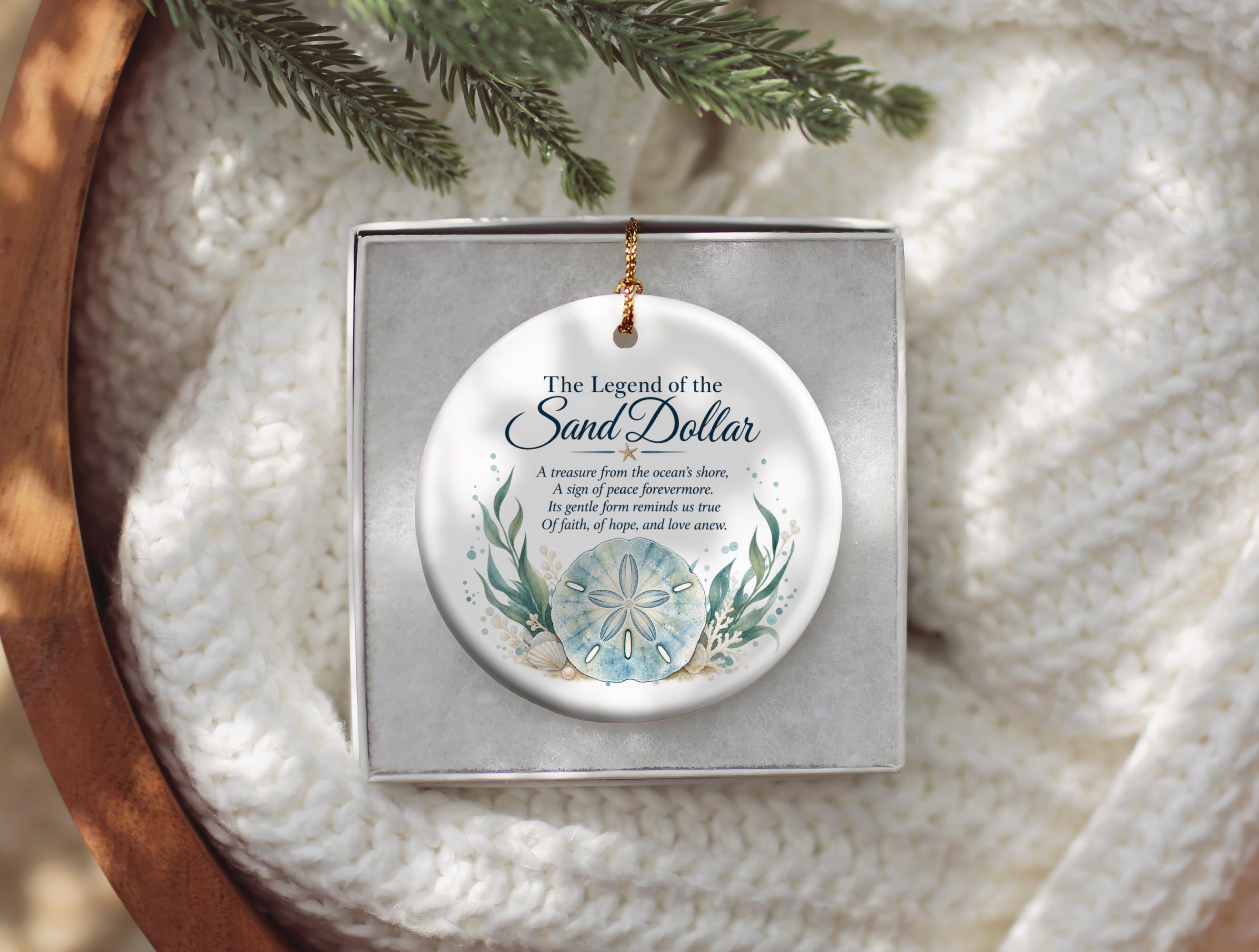 Sand Dollar Ceramic Christmas Ornament 3