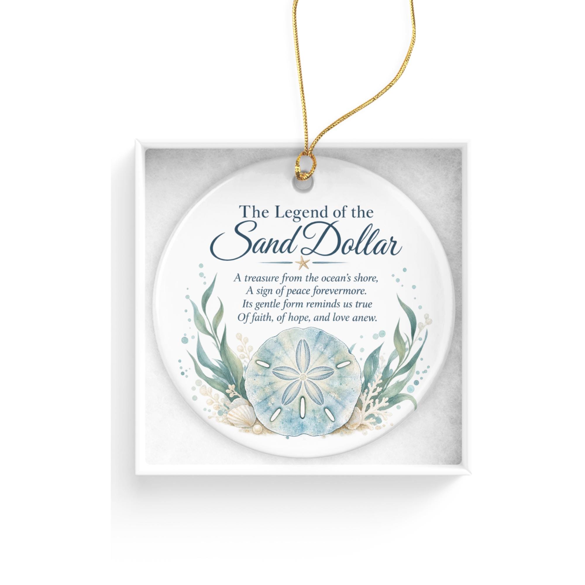 Sand Dollar Ceramic Christmas Ornament 5