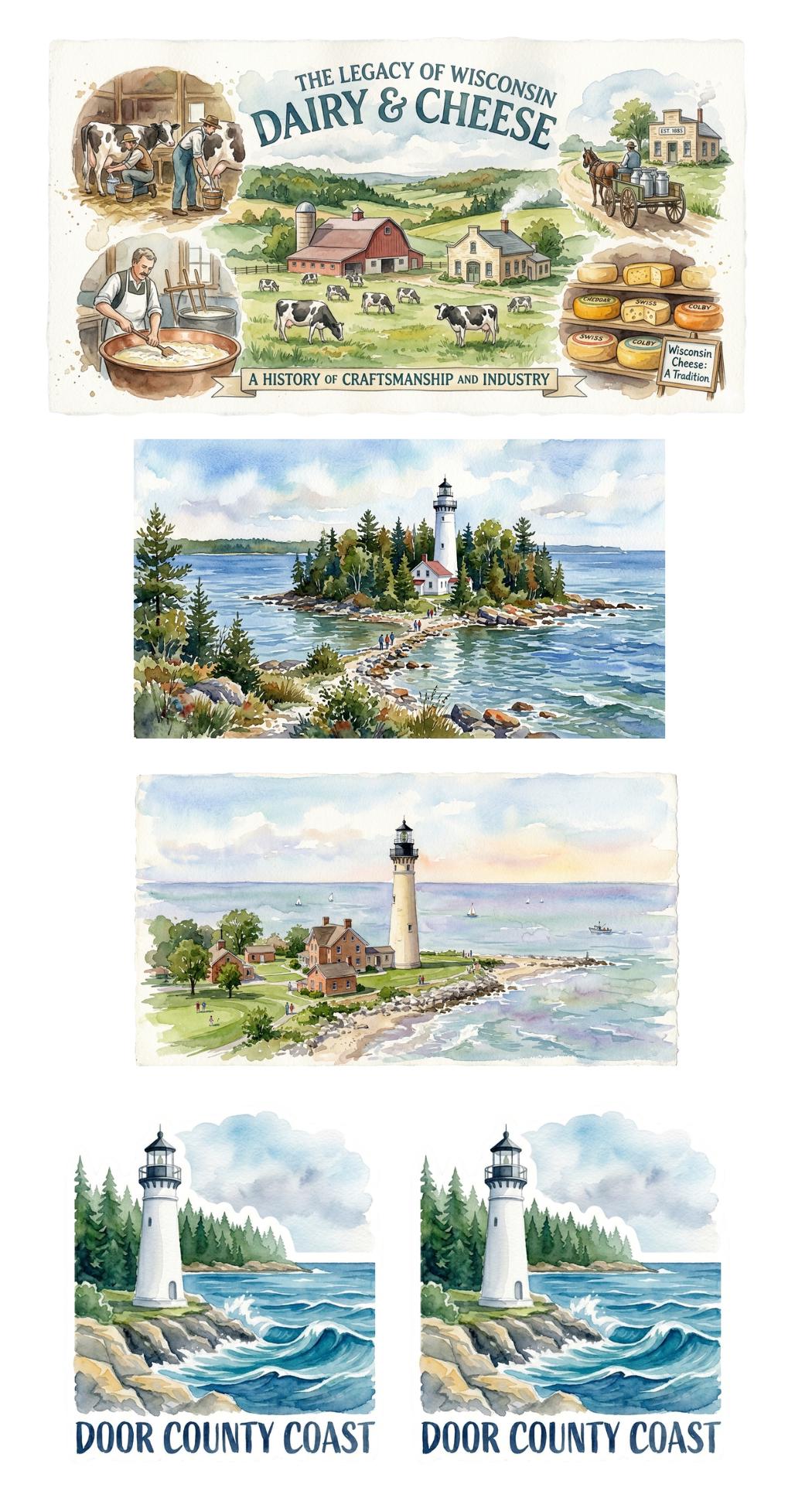 Celebrate USA America 250 History | Watercolor United States Sticker Set | 4"x7" Sticker Sheet of 2,  waterproof stickers Choose Your State