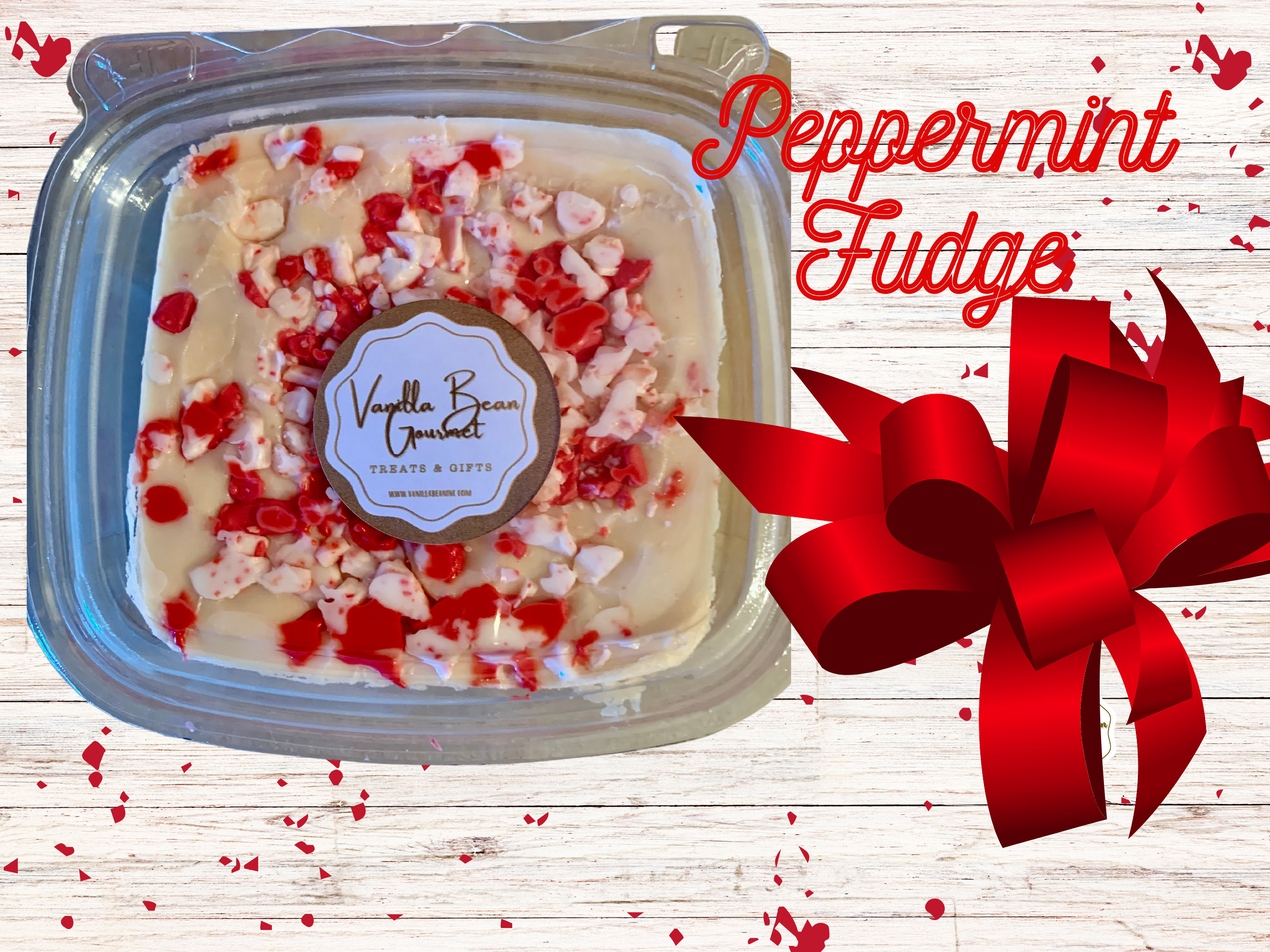 Old fashioned Peppermint Crunch Chocolate Fudge  candy gifts Boxed Christmas, holiday, corporate gifts