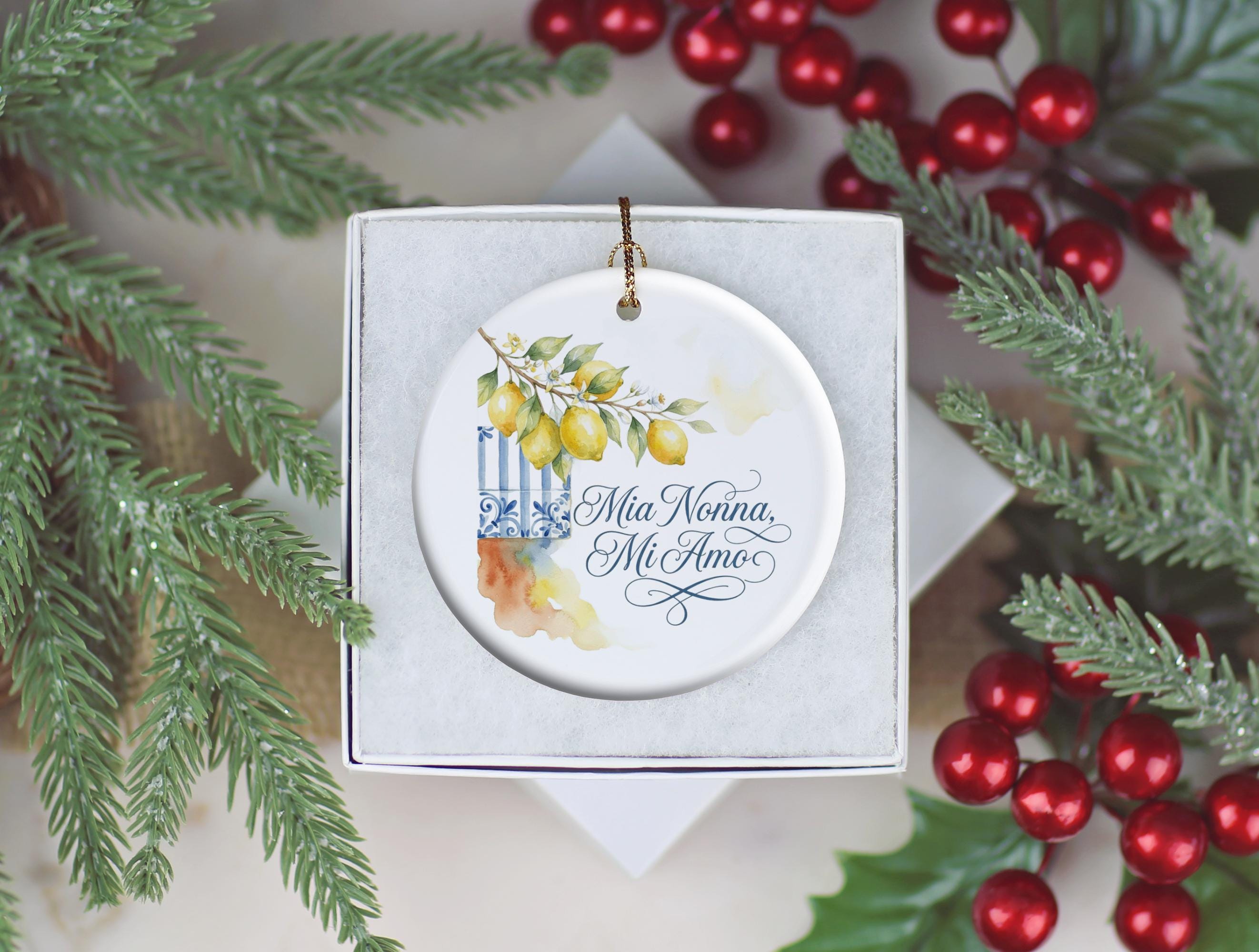 Mia Nonna Mi Amo Ceramic Christmas Ornament 6