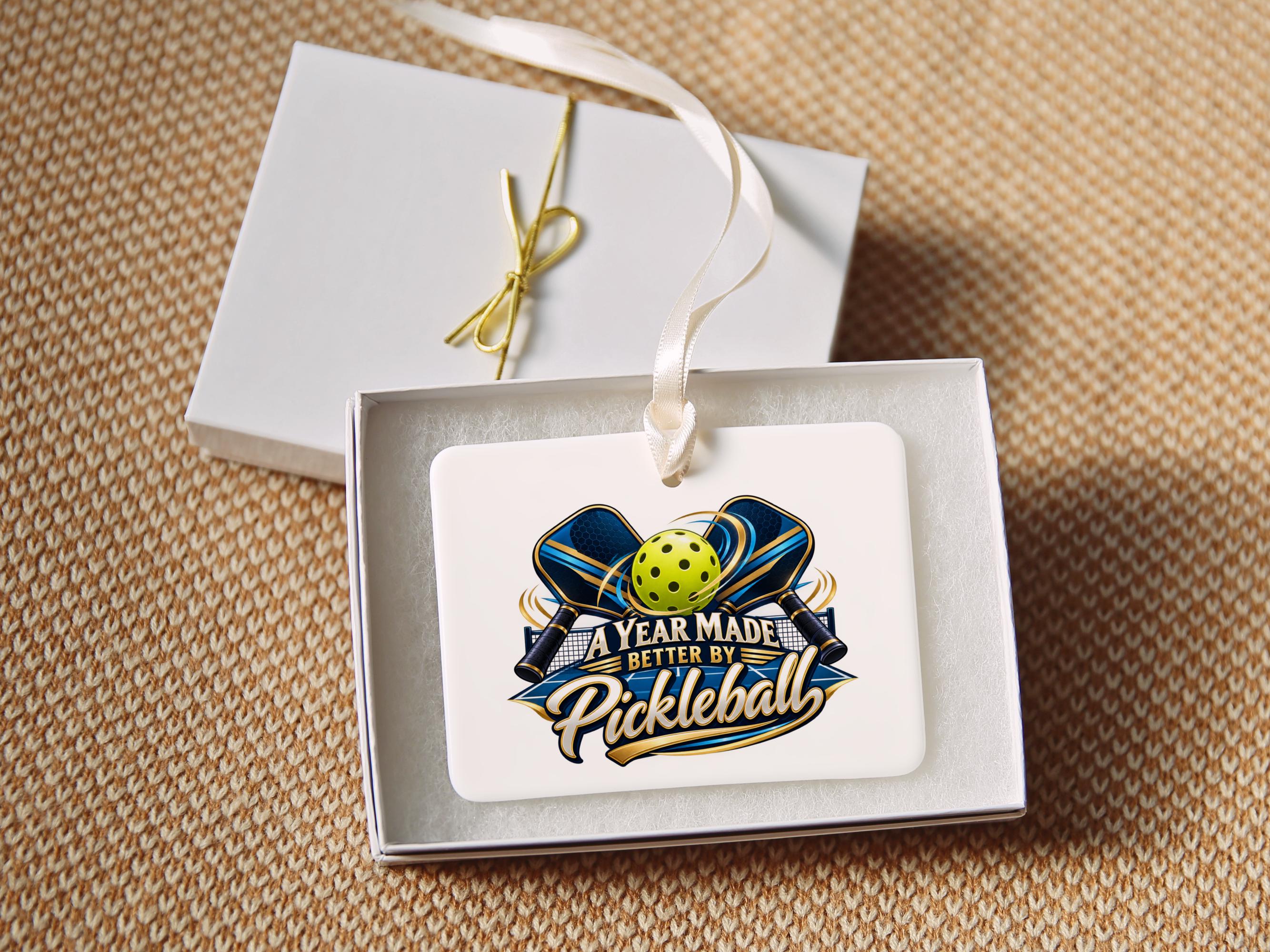 Copy Pickleball Ornament, Pickleball Team Christmas Gift, A Year Made Better by Pickleball  Keepsake Holiday Gift boxed, | Custom options 4