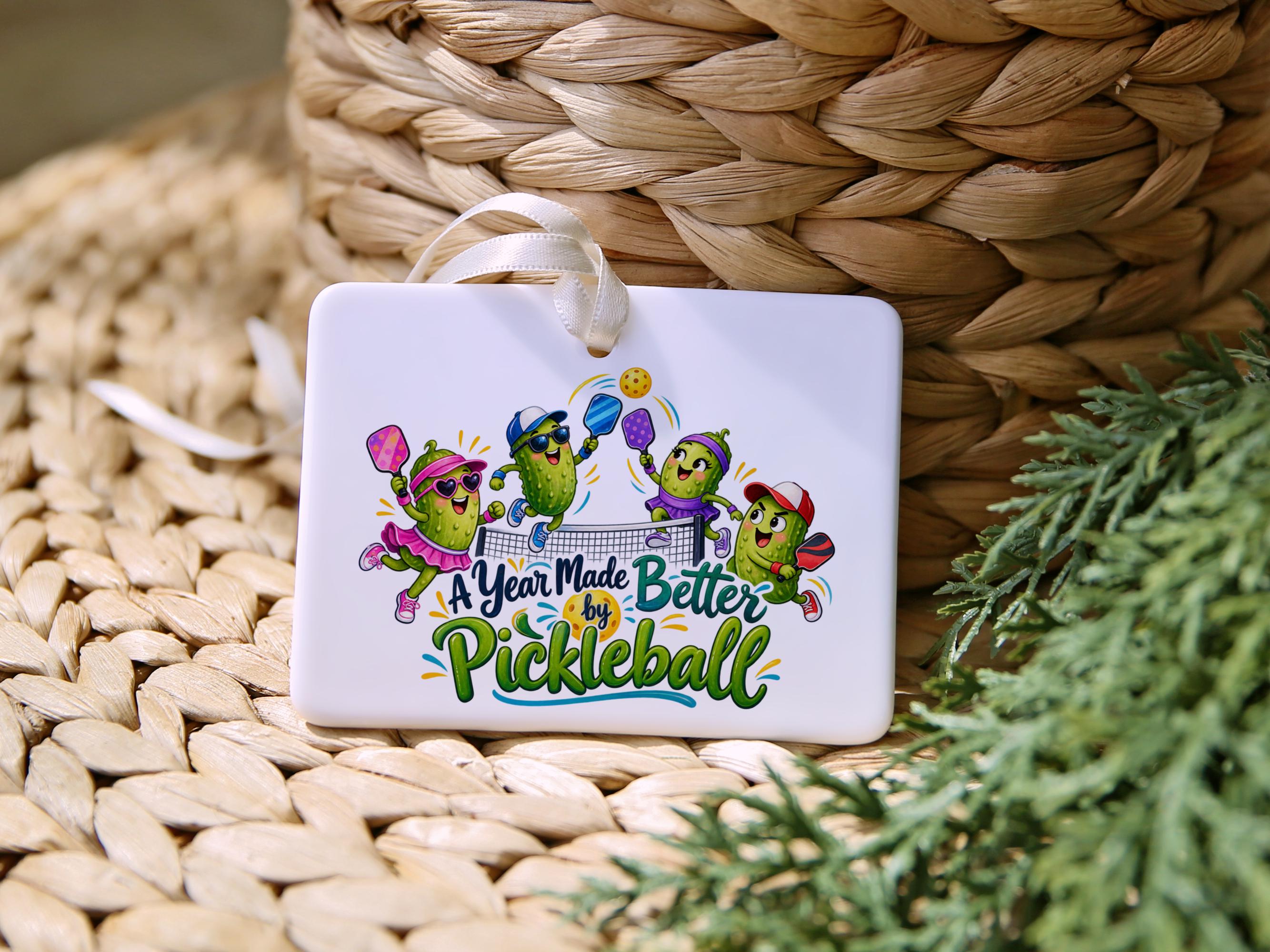 Pickleball Ceramic Christmas Ornament 5