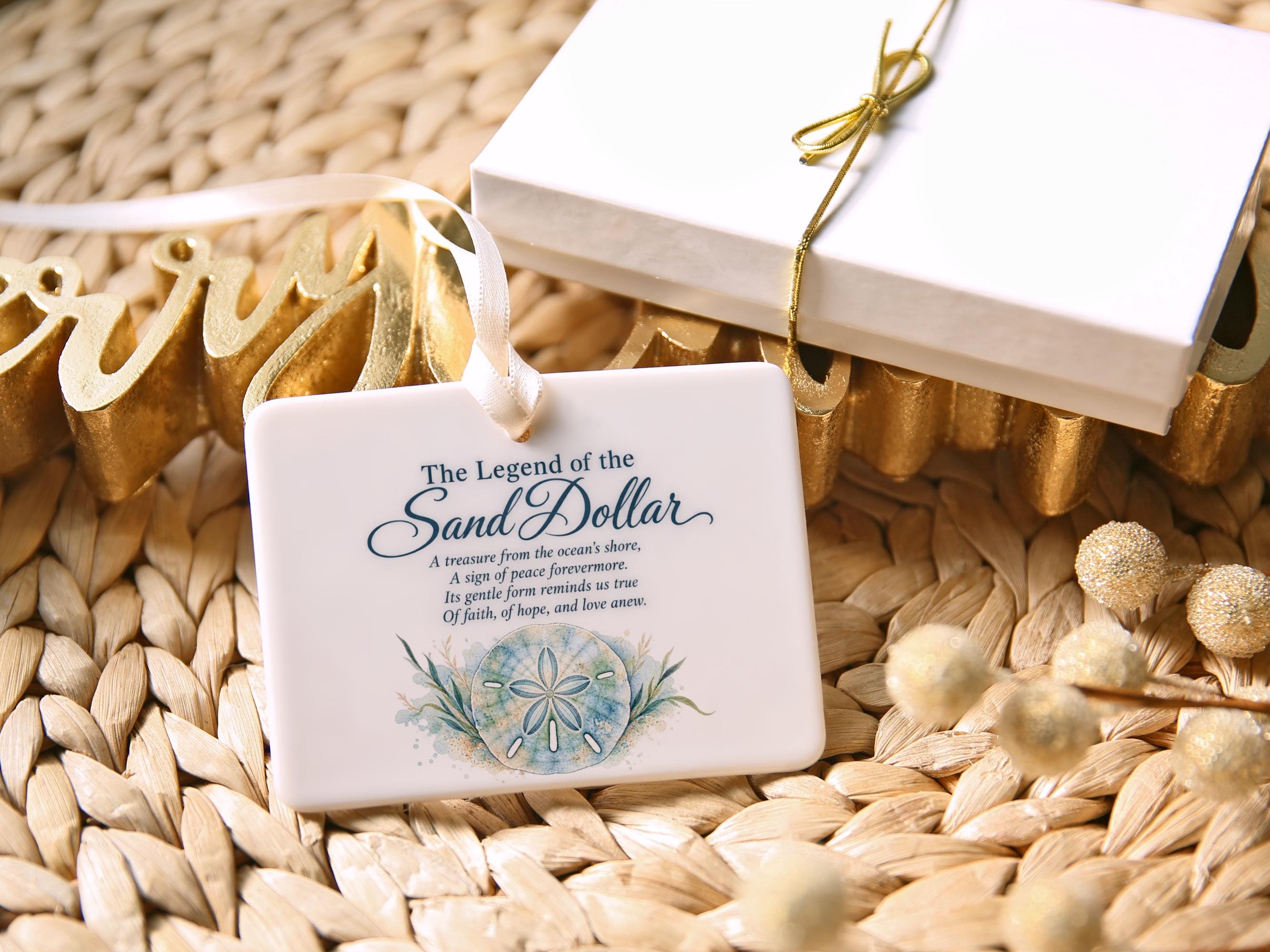 Sand Dollar Legend Poem Ceramic Christmas Ornament 3