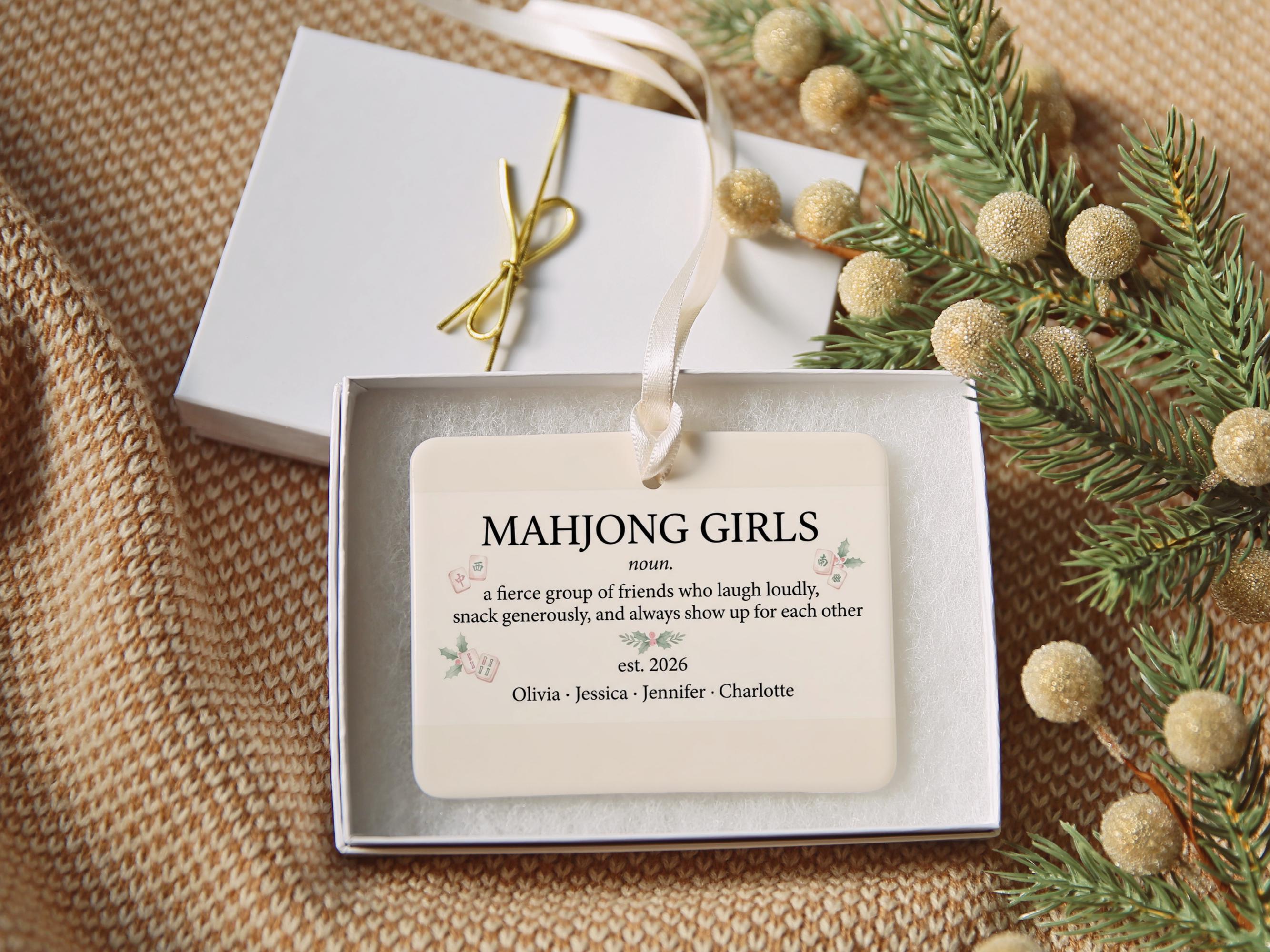 Mahjong Girls Ceramic Christmas Ornament 2