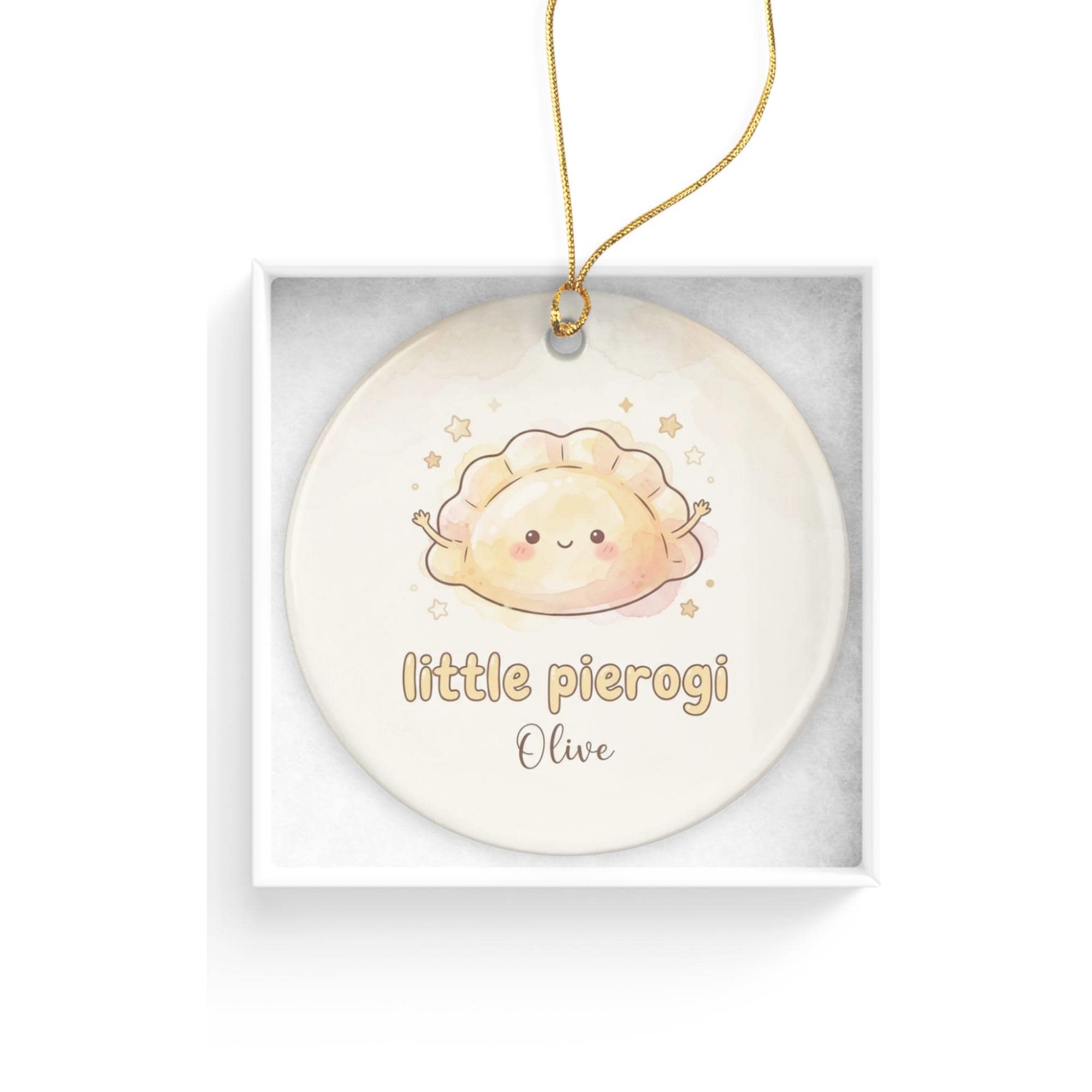 Little Pierogi Ceramic Christmas Ornament 2