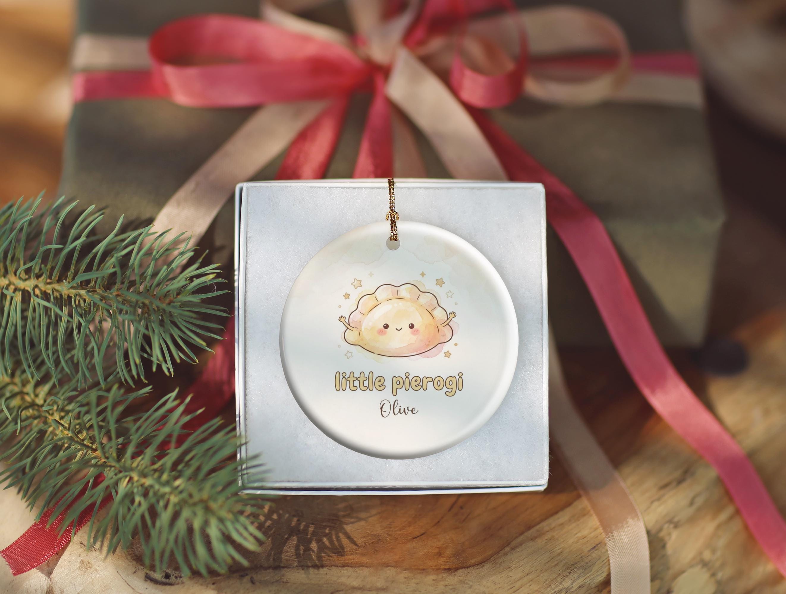 Little Pierogi Ceramic Christmas Ornament 6
