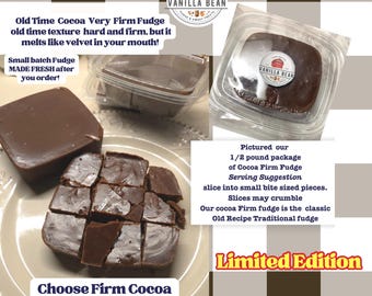 Authentic Homemade Chocolate Fudge Candy |Old Fashioned Firm Hard Cocoa | Nostalgic Southern Candy Gift | Classic Dessert Care Package
