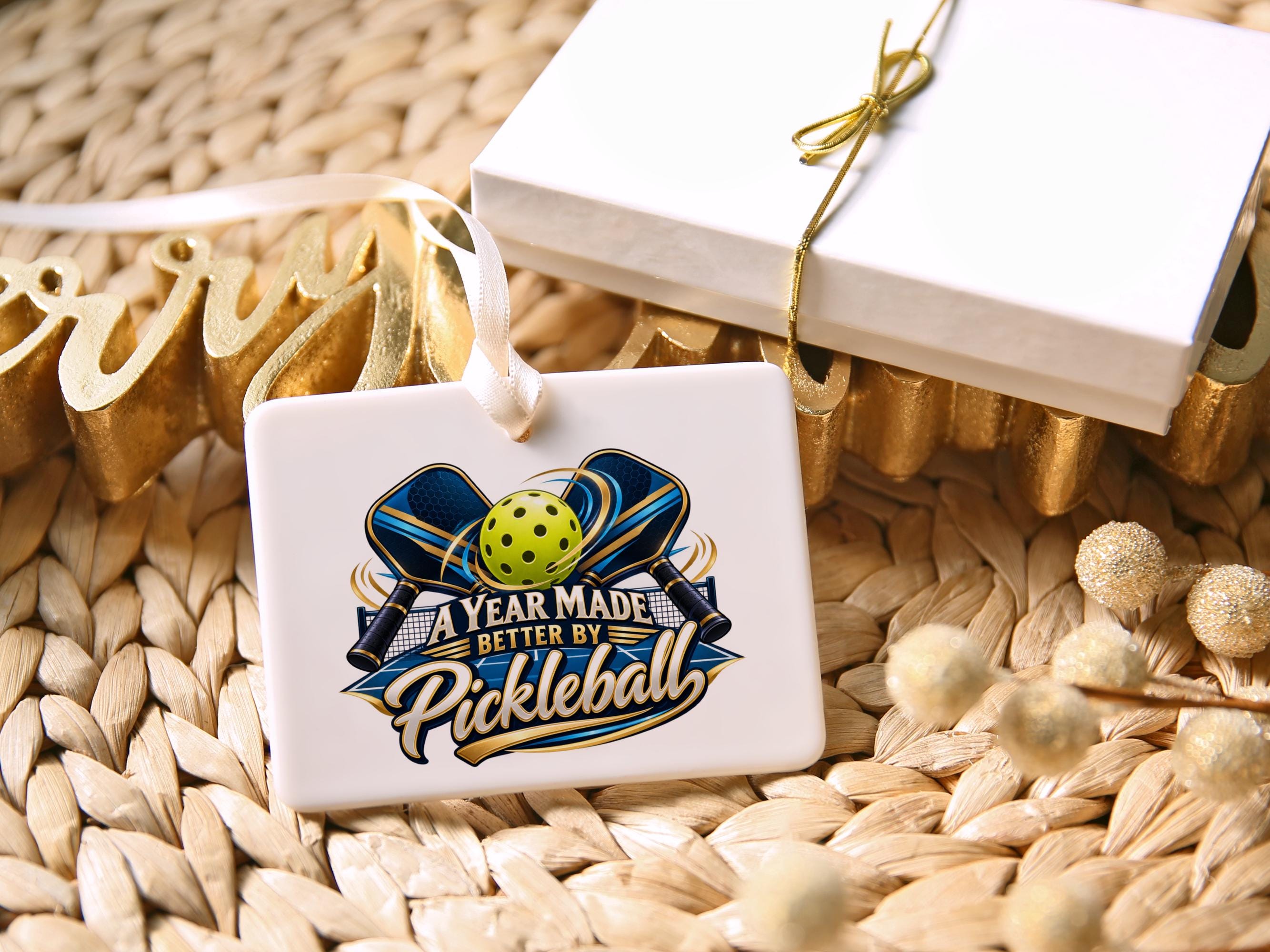Copy Pickleball Ornament, Pickleball Team Christmas Gift, A Year Made Better by Pickleball  Keepsake Holiday Gift boxed, | Custom options 6