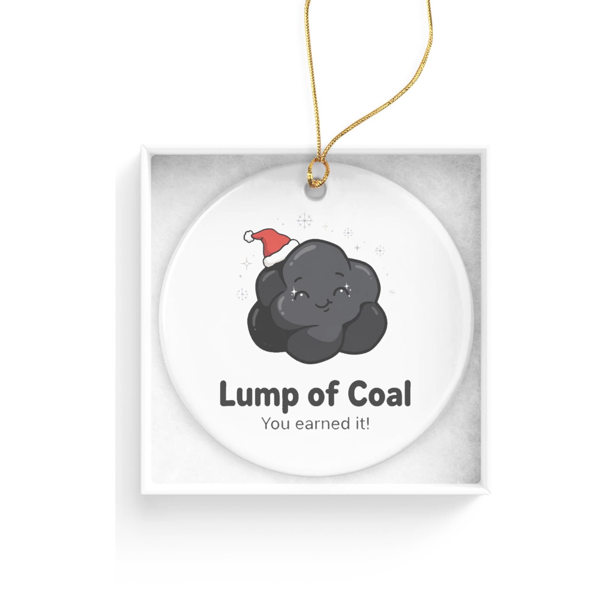 Funny Lump of Coal Ceramic Christmas Ornament 4