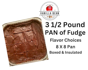 3 1/2  lb. Chocolate Fudge party pan ~ Decadent Rich the Ultimate Sweet Treat! Perfect for Parties, fudge  Boxed & free shipping