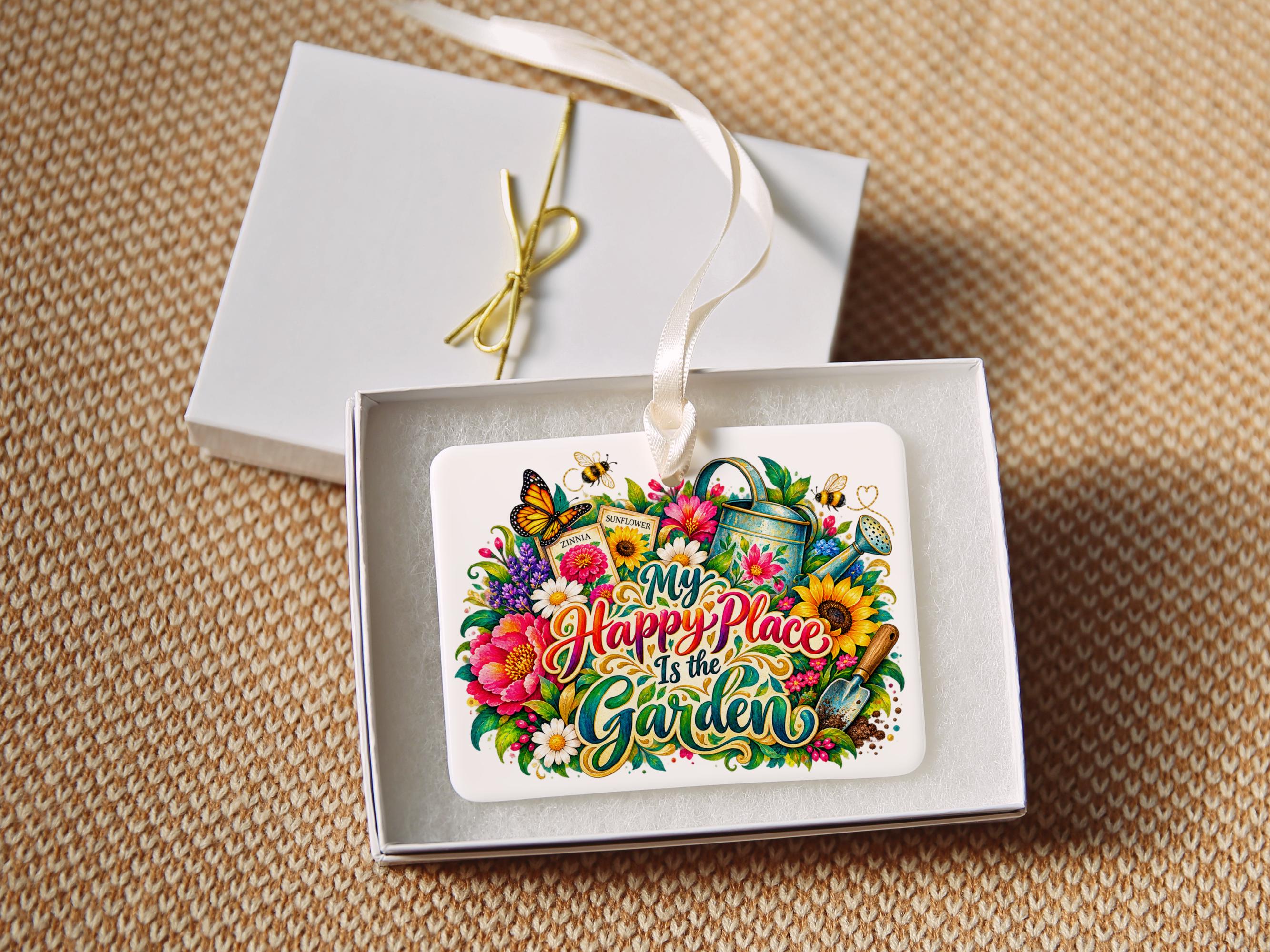 My Happy Place Is the Garden Ceramic Ornament 6