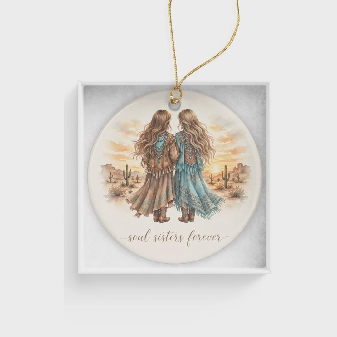 Soul Sisters Ornament, Best Friends Christmas Gift, Forever and Always Keepsake